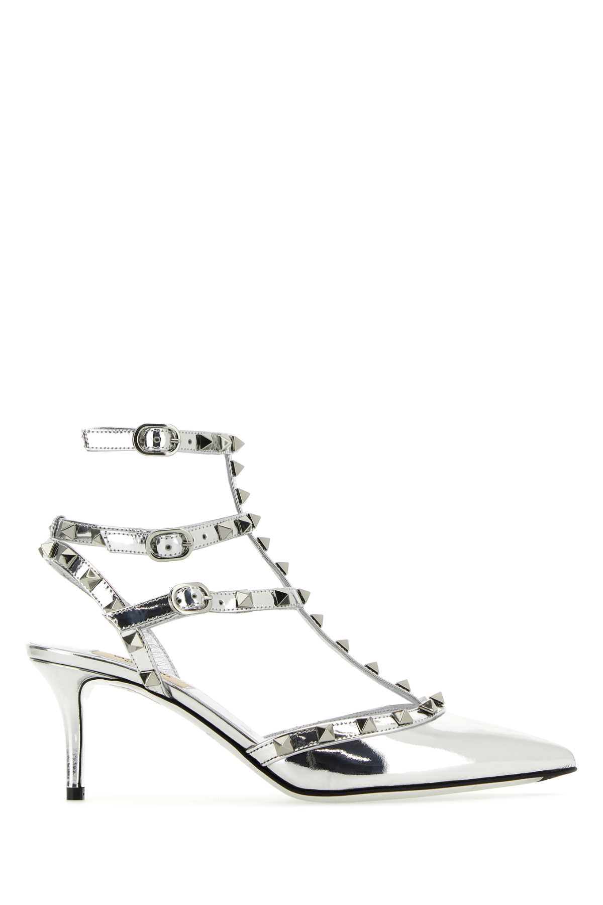 パンプス VALENTINO SILVER LEATHER ROCKSTUD PUMPS Valentino Garavani Silver Leather Rockstud Pumps | italist