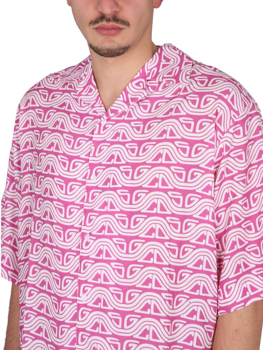 Tシャツ・カットソー GCDS SS23 MONOGRAM WAVED SHIRT (SS23M240723_47) GCDS Monogram Waved Shirt | italist