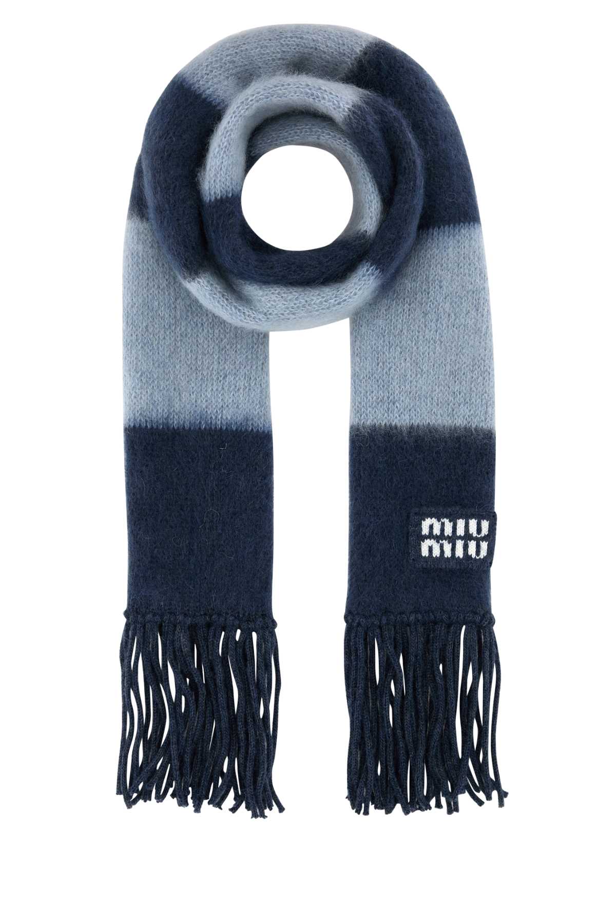【関税&送料込】Miu Miu Embroidered Mohair Blend Scarf Miu Miu Mohair blend scarf with fringe detailing and knit