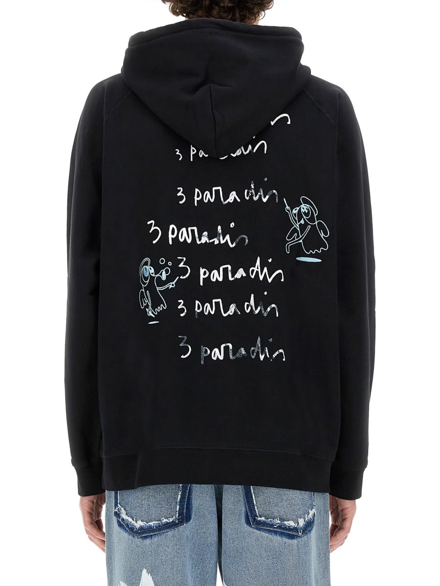 パーカー・フーディ PARADIS3 3.PARADIS X EDGAR PLANS SWEATSHIRT (SS24102_BLACK) 3.paradis X Edgar Plans Sweatshirt | italist