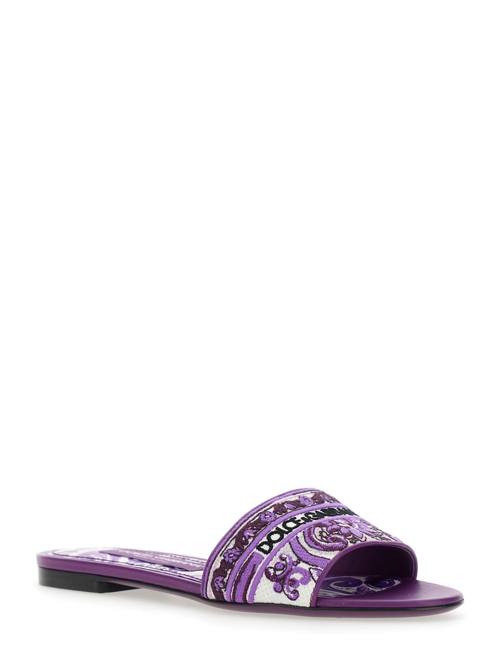 サンダル・ミュール DOLCE & GABBANA - EMBROIDERED SLIDES dolce-gabbana-embroidered-fur-