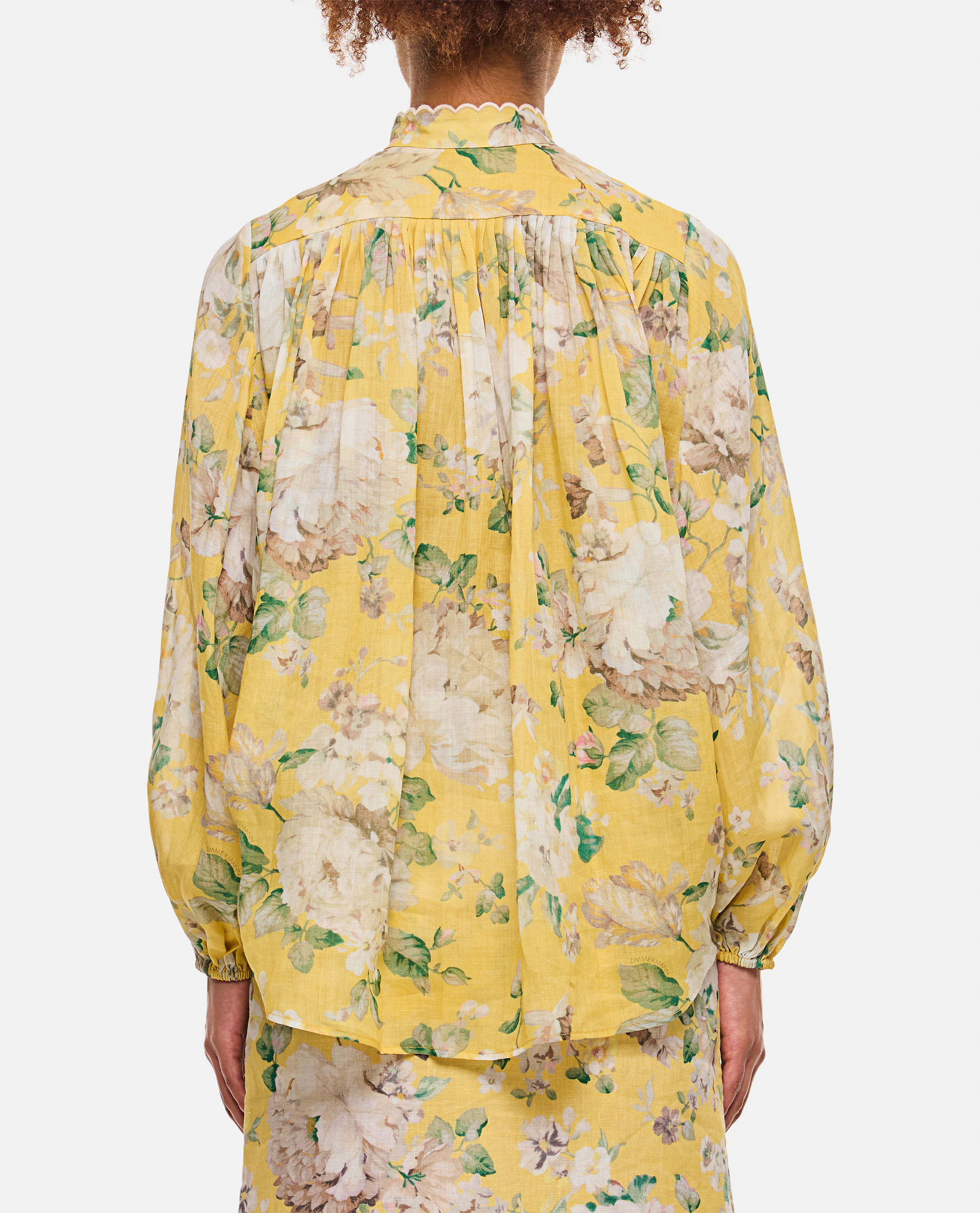 Tシャツ・カットソー Zimmermann SS25 BLOUSE WITH FLORAL PATTERN (0765TRS252 YFL) ZIMMERMANN: Acacia Scallop Blouse, yellow floral – My o My