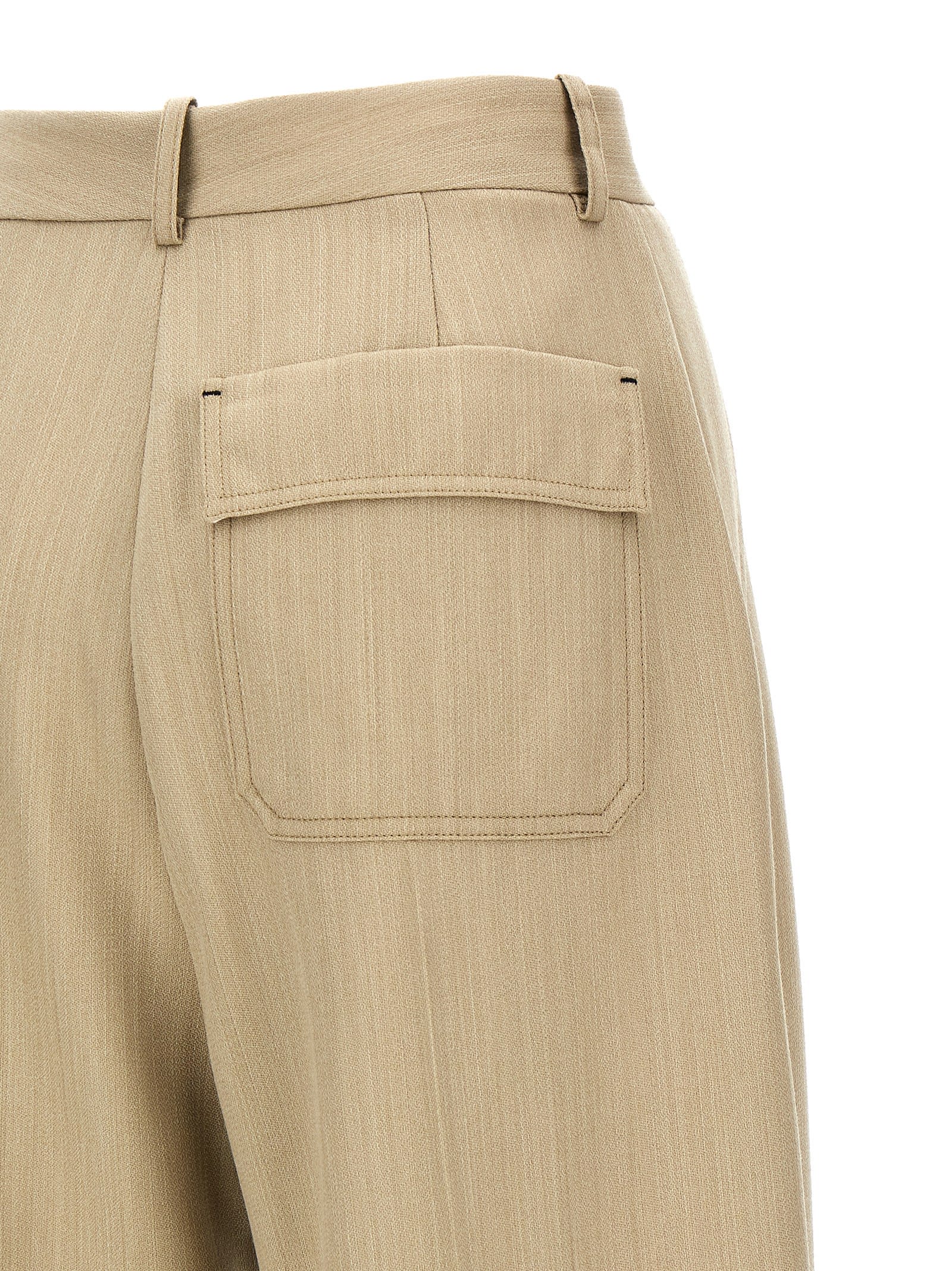 パンツ VICTORIA BECKHAM Maxi turn-up pants Beige 1125WTR006059A Victoria Beckham Maxi Turn-up Pants | italist
