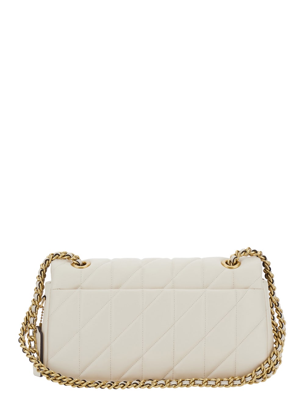 Coach 'tabby 26' White Quilted Crossbody Bag With Chain-link Coach 'tabby 26' White Quilted Crossbody Bag With Chain-link