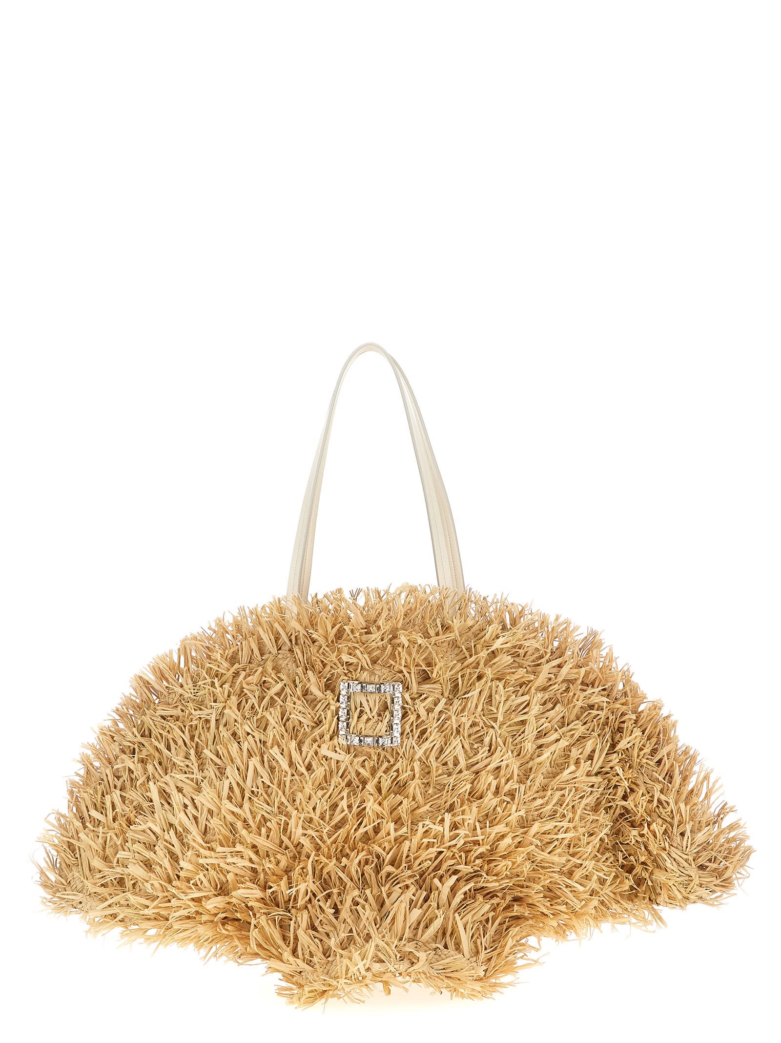トートバッグ Roger Vivier TRES VIVIER PANIER LARGE (RBWAOKK0300UDI 1K58) Très Vivier Large Shopping Bag in raffia Multicolour Woman