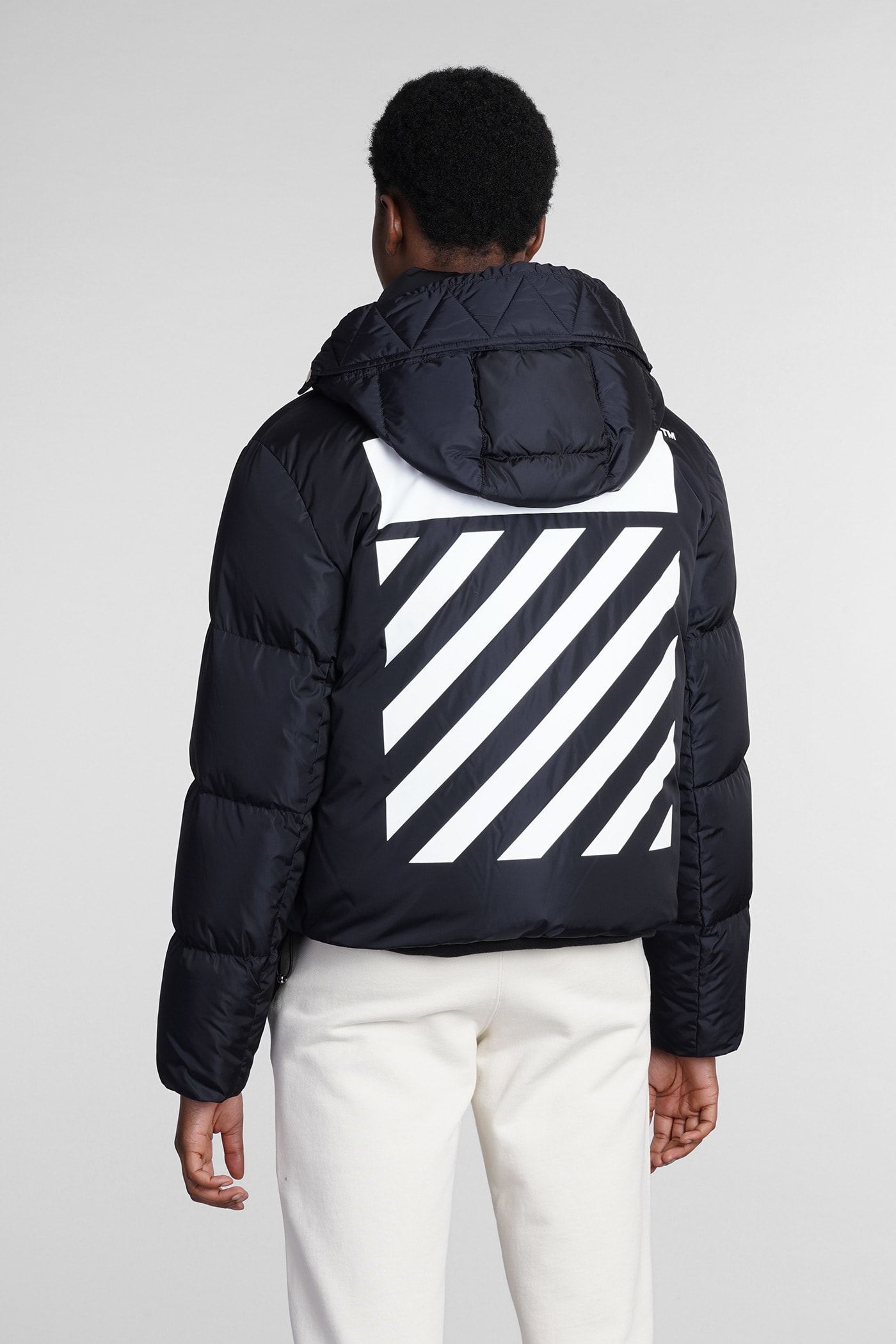 off white diagonal brushed down jacket