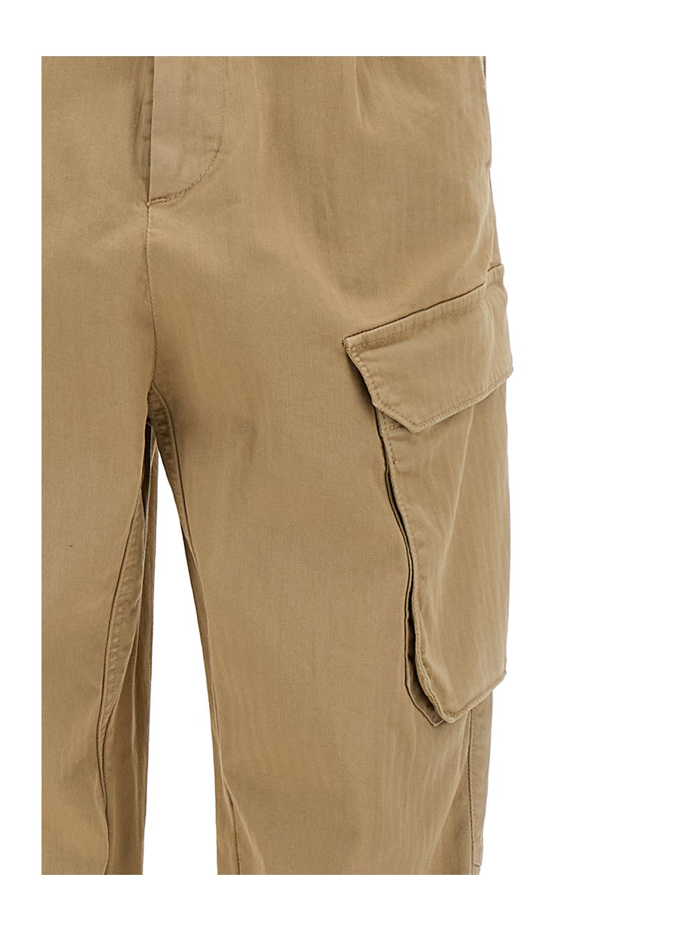 SEMICOUTURE Sand-colored Cargo Pants In Cotton Blend Woman