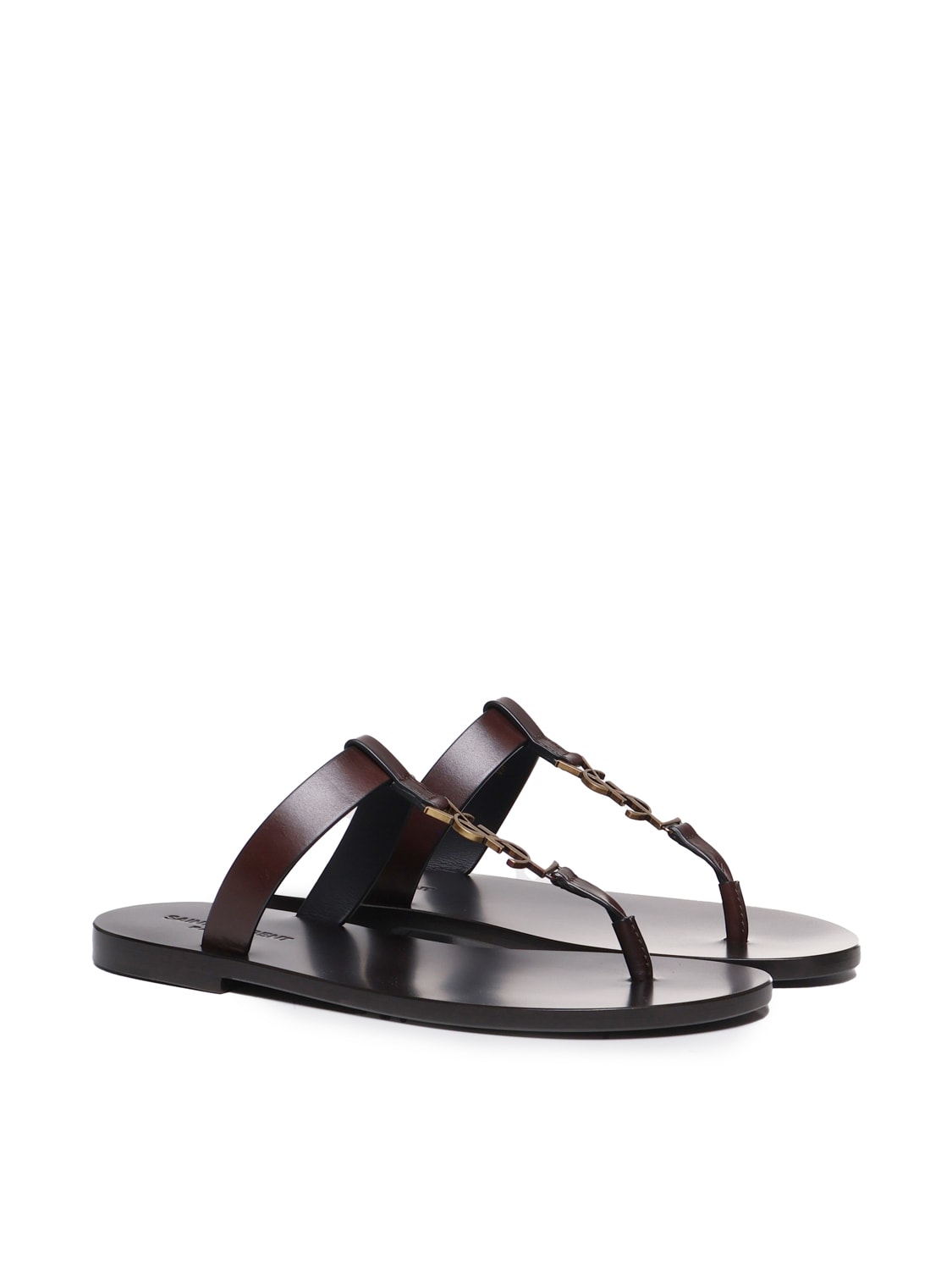 Saint Laurent Cassandre Sandals In Smooth Leather | italist