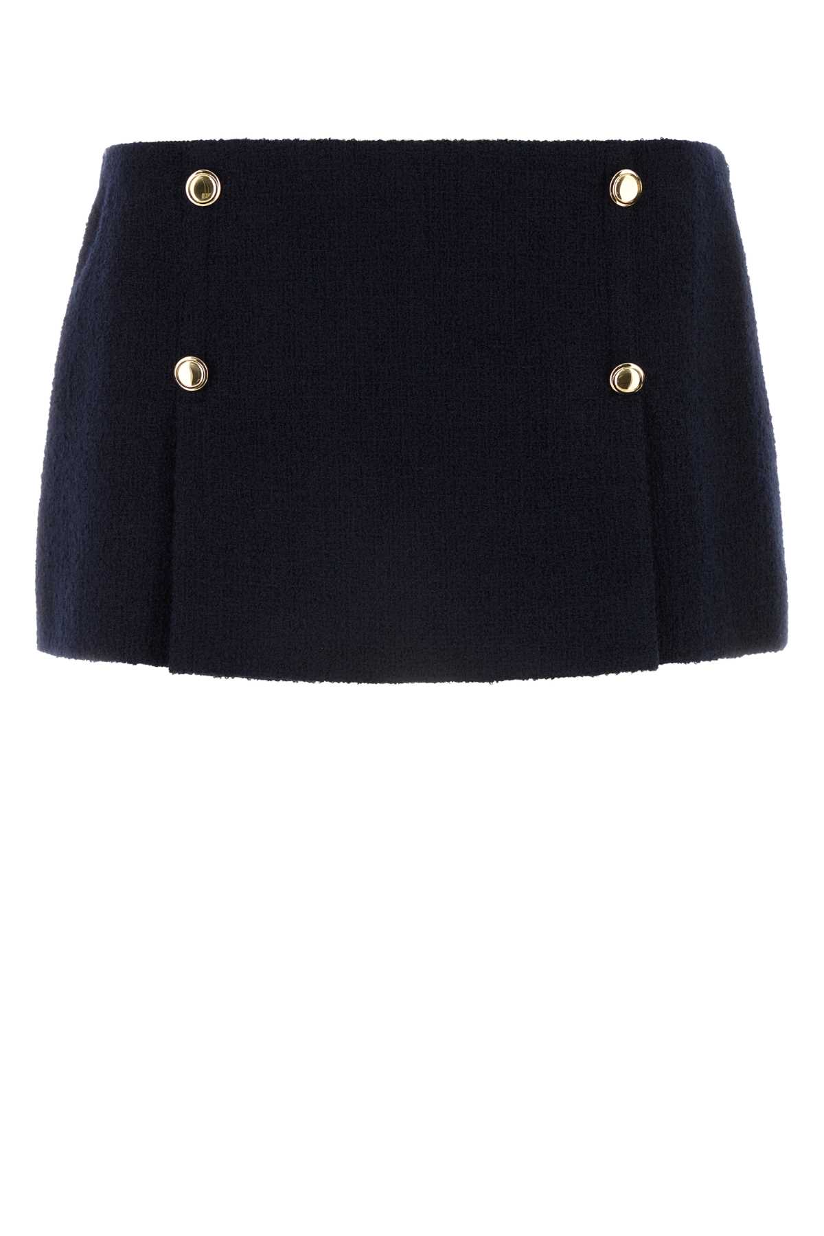 ミニスカート THOM BROWNE Midnight blue wool skirt (FGC402N00473 415) Thom Browne Thom Browne Woman Midnight Blue Wool Skirt