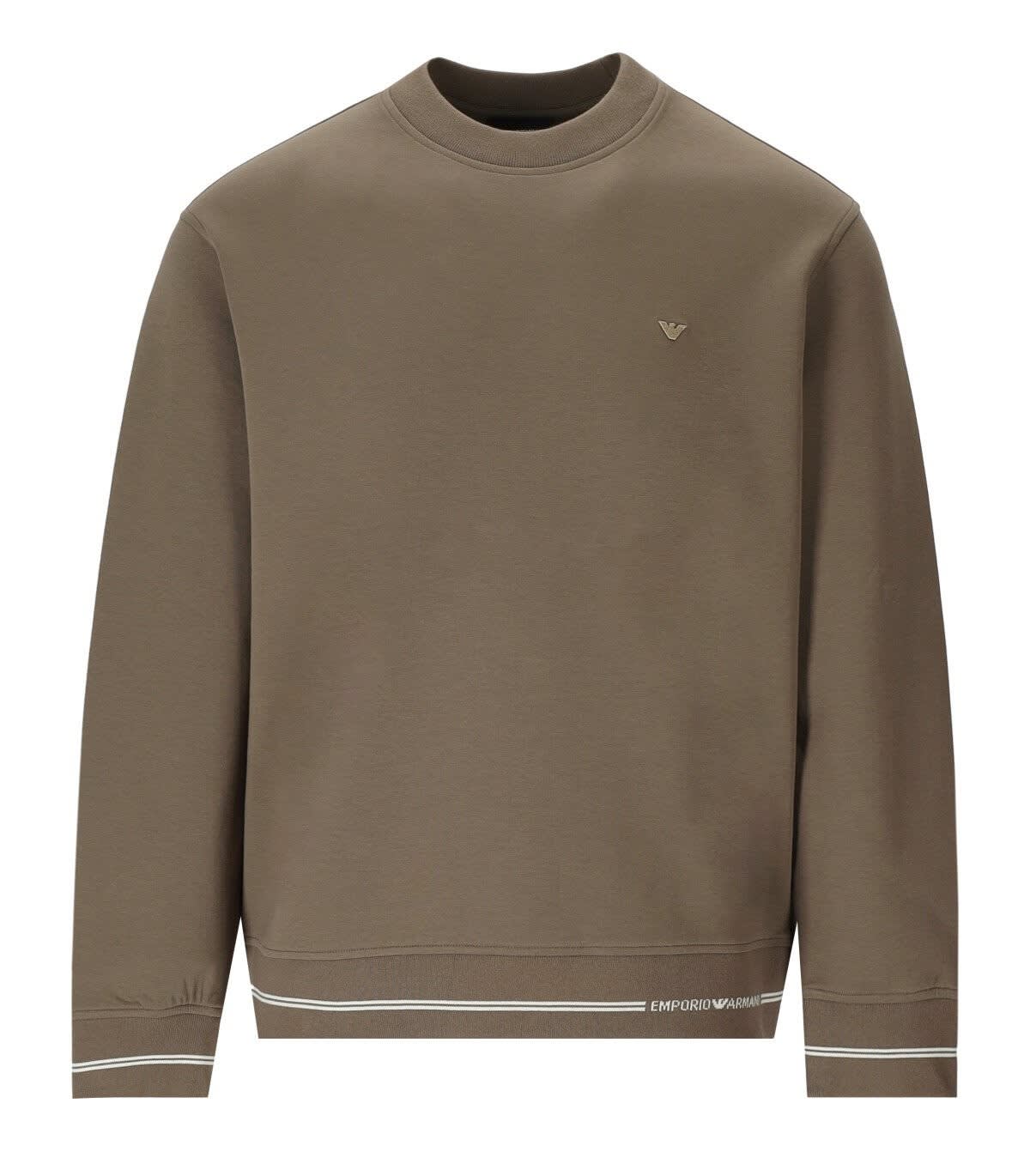 Emporio Armani Taupe Sweatshirt with Logo