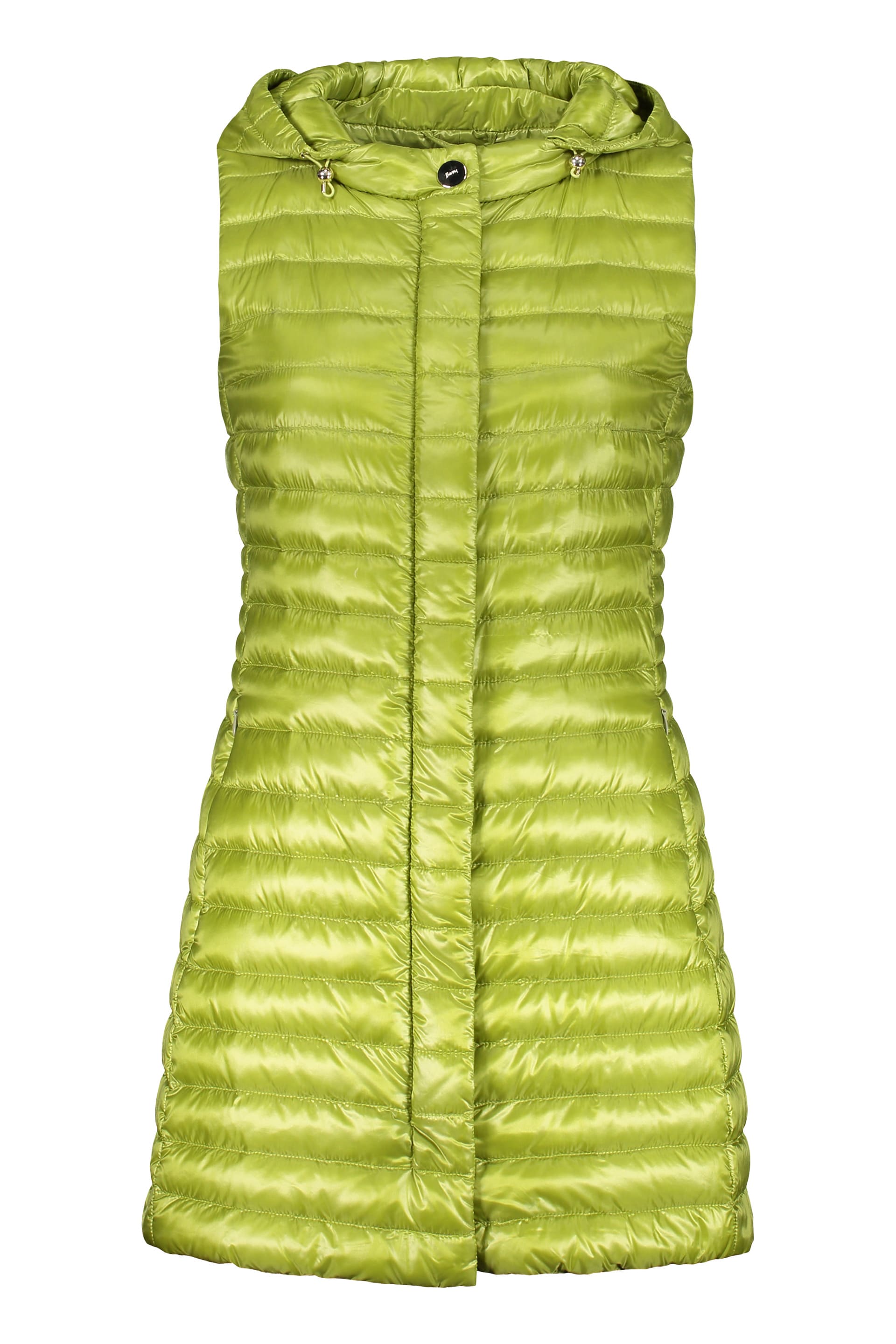 HERNO／down vest Herno - Navy Blue Hooded Fitted Puffer Vest | Mitchell Stores