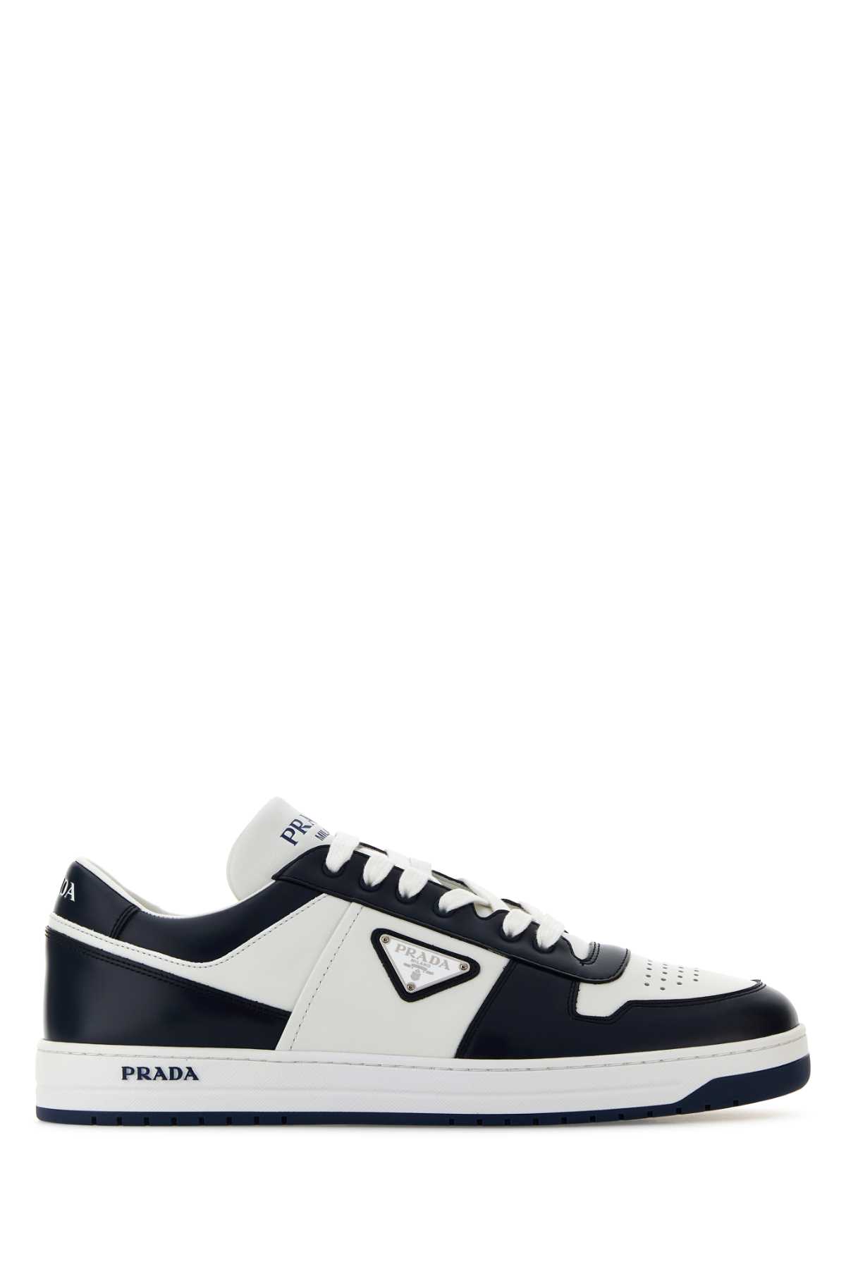 Prada Two-tone Leather Downtown Sneakers | italist
