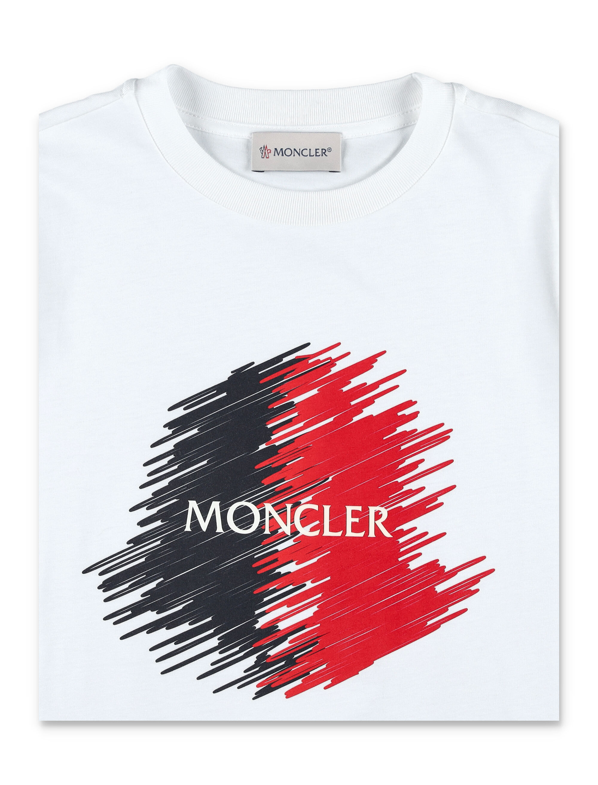 MONCLER ロゴ刺繍 Tシャツ レッド Moncler Men's Logo Ribbed T-Shirt in Red Moncler