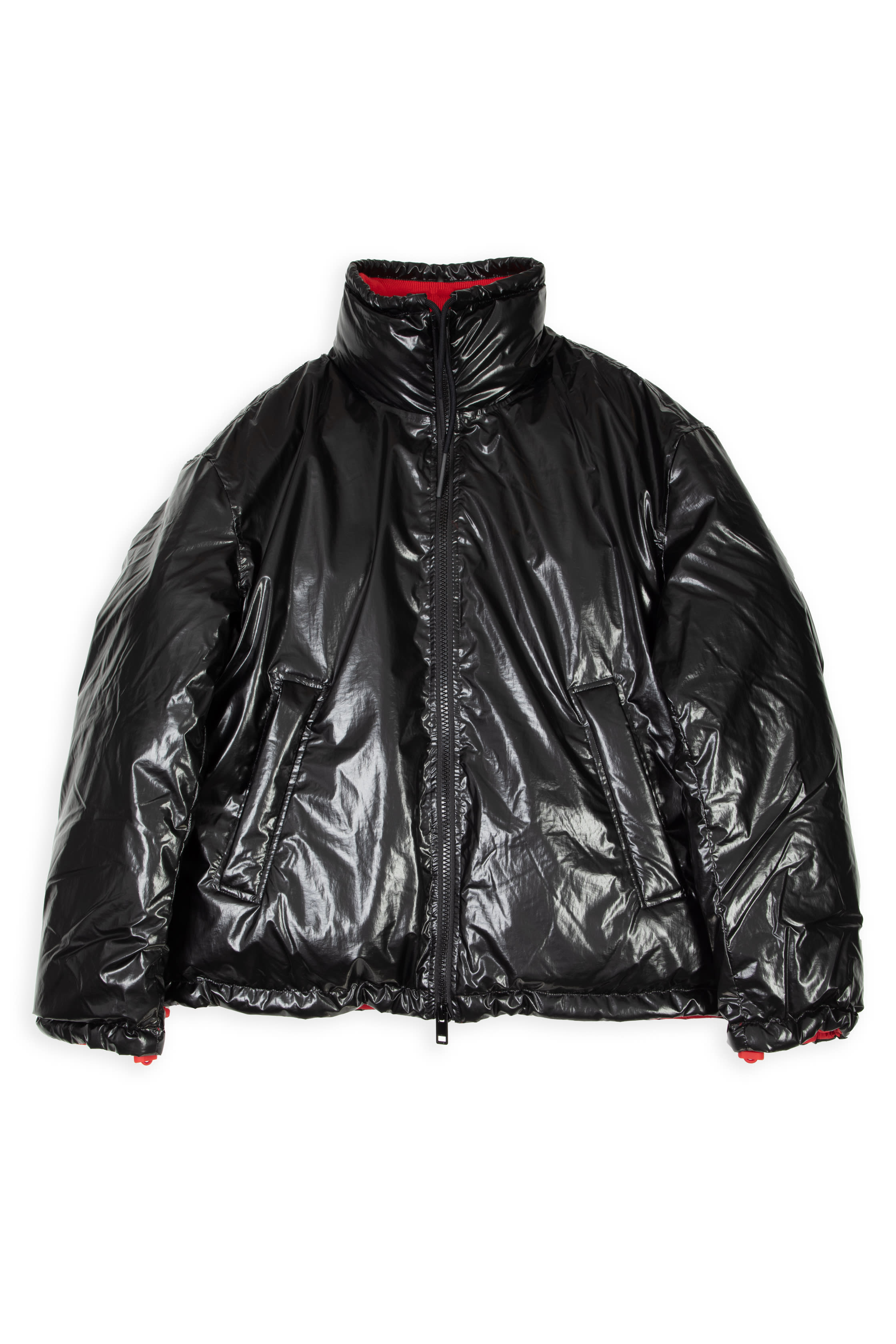 Diesel W-jupit Giacca Black shiny nylon puffer jacket - W Jupit