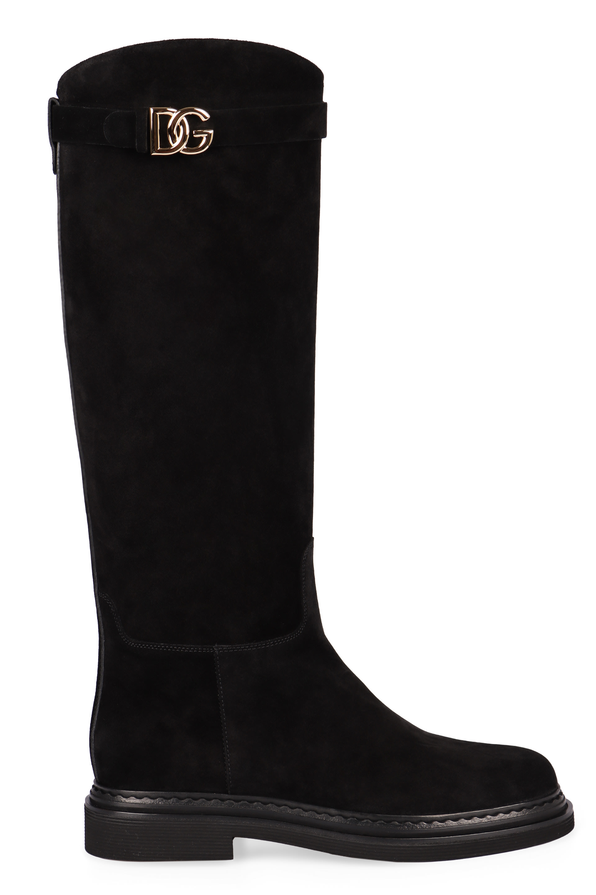 【関税＆送料込み】Dolce & Gabbana Suede Knee High Boots Dolce & Gabbana High Boots With Suede | Sendegaro FR