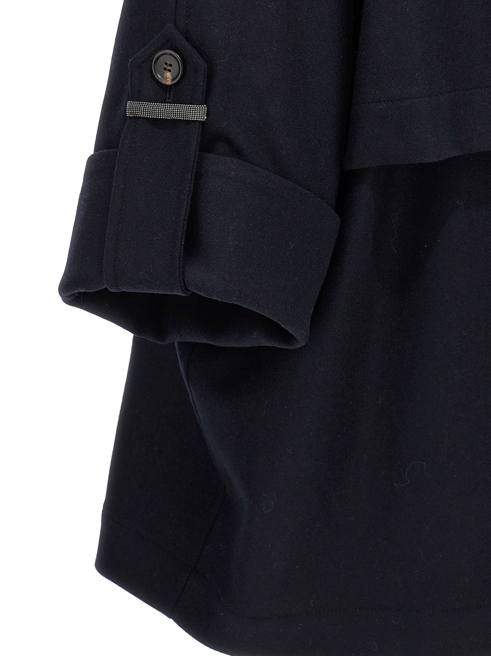 コート BRUNELLO CUCINELLI 'Shiny Cuff Details' caban coat Brunello Cucinelli Shiny Cuff Details Wool Caban Coat (All
