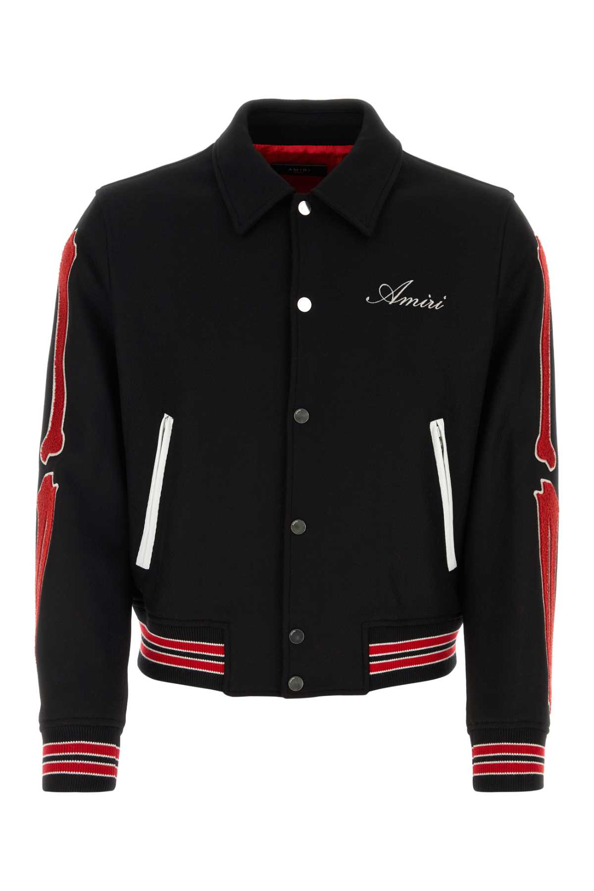 MA-1 Amiri Black Wool Blend Bomber Jacket AMIRI Black Wool Blend Bomber Jacket | italist