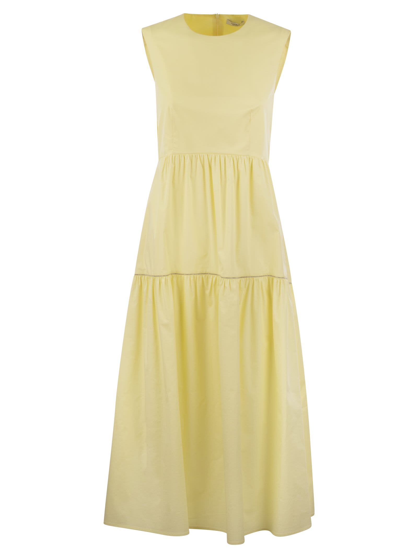 midi dress in light stretch cotton satin