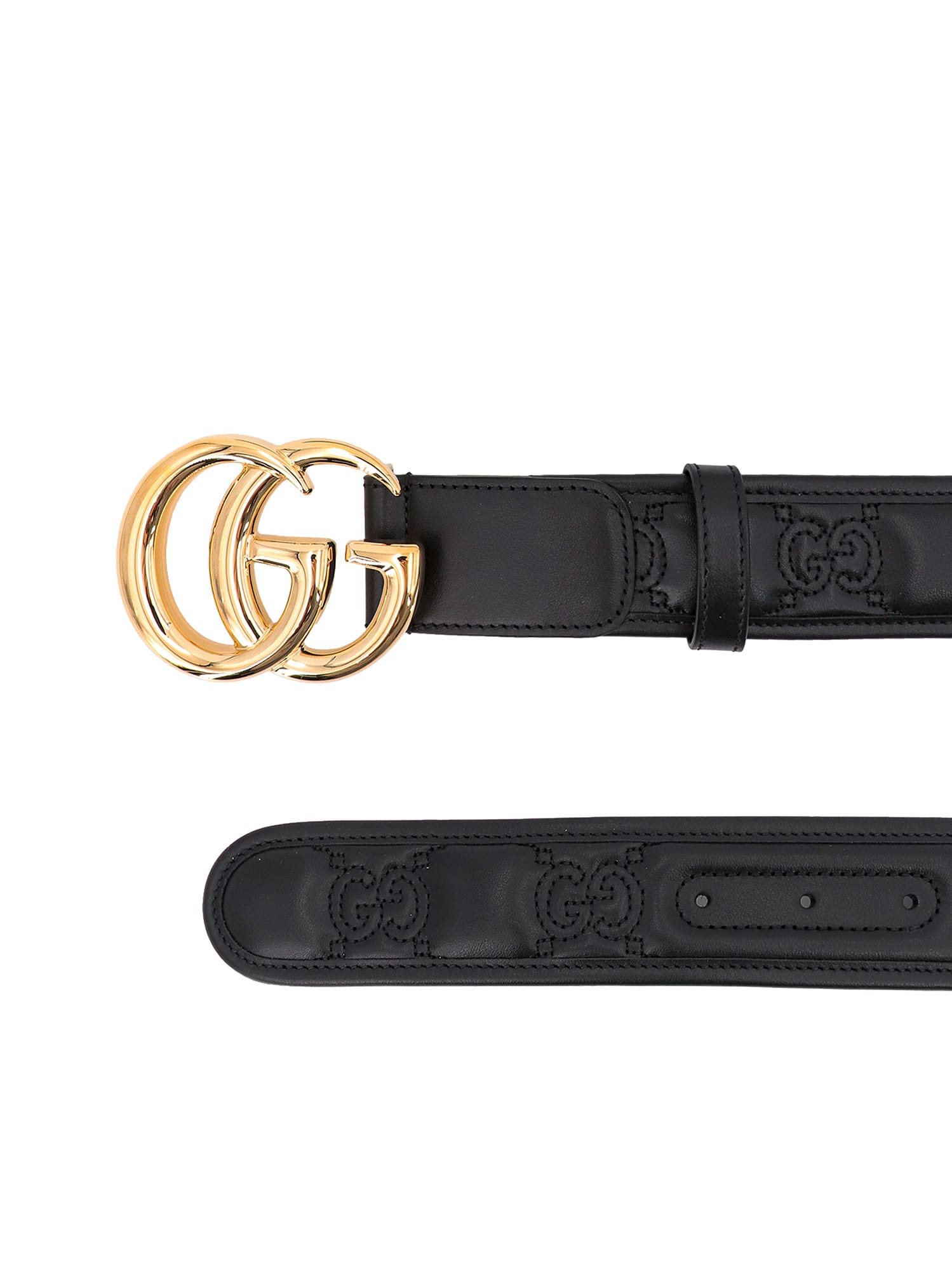 GUCCI ベルト GG Marmont thin belt in black leather | GUCCI® US