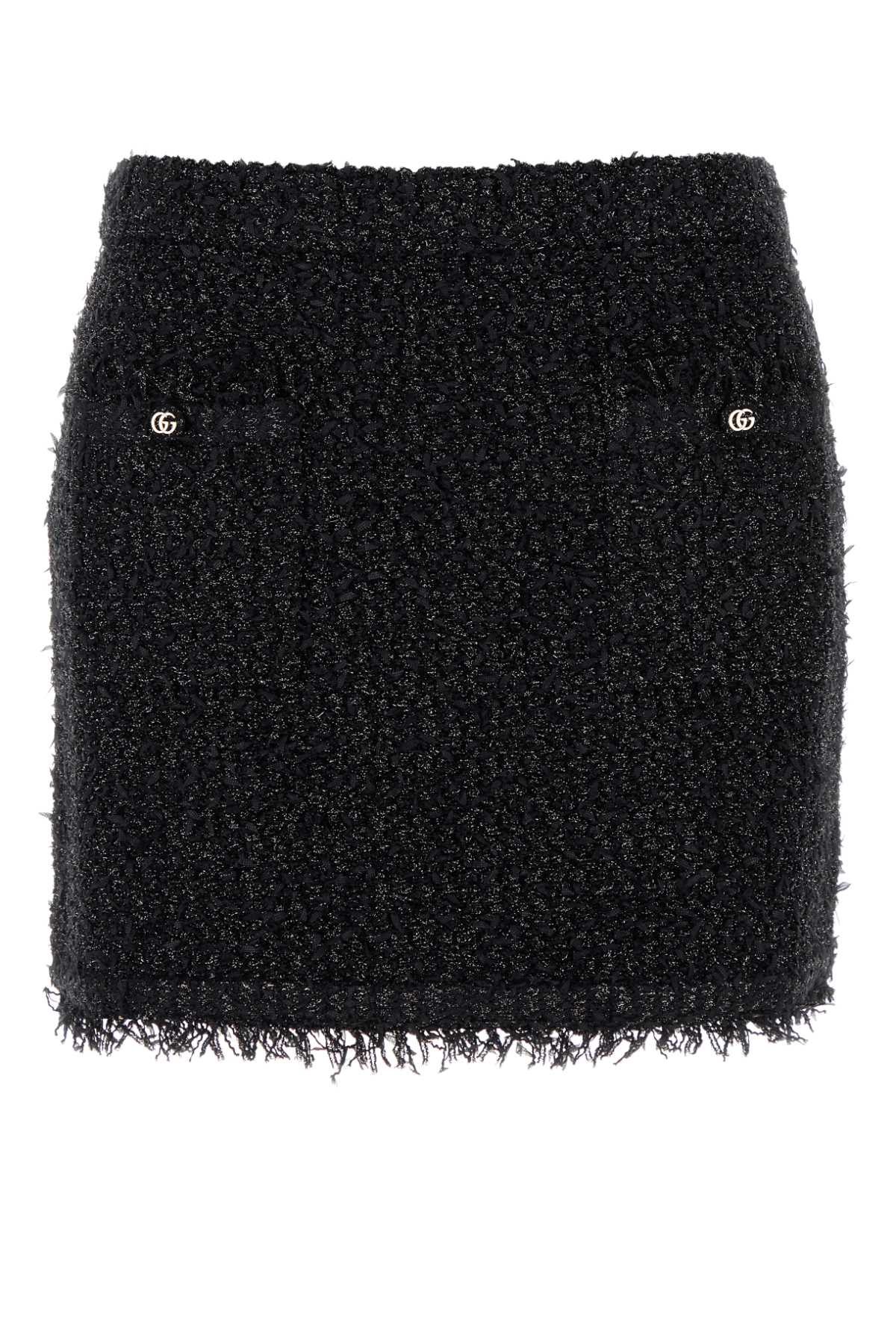 ミニスカート GUCCI Black viscose blend mini skirt (811556XKEDT 1000) Lamé and viscose mini skirt in black | GUCCI® US