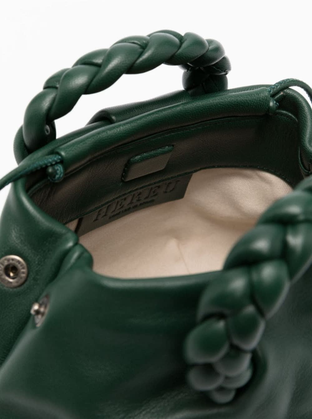BOMBON M SUPPLE SHINY - Plaited-handle Leather Crossbody Bag