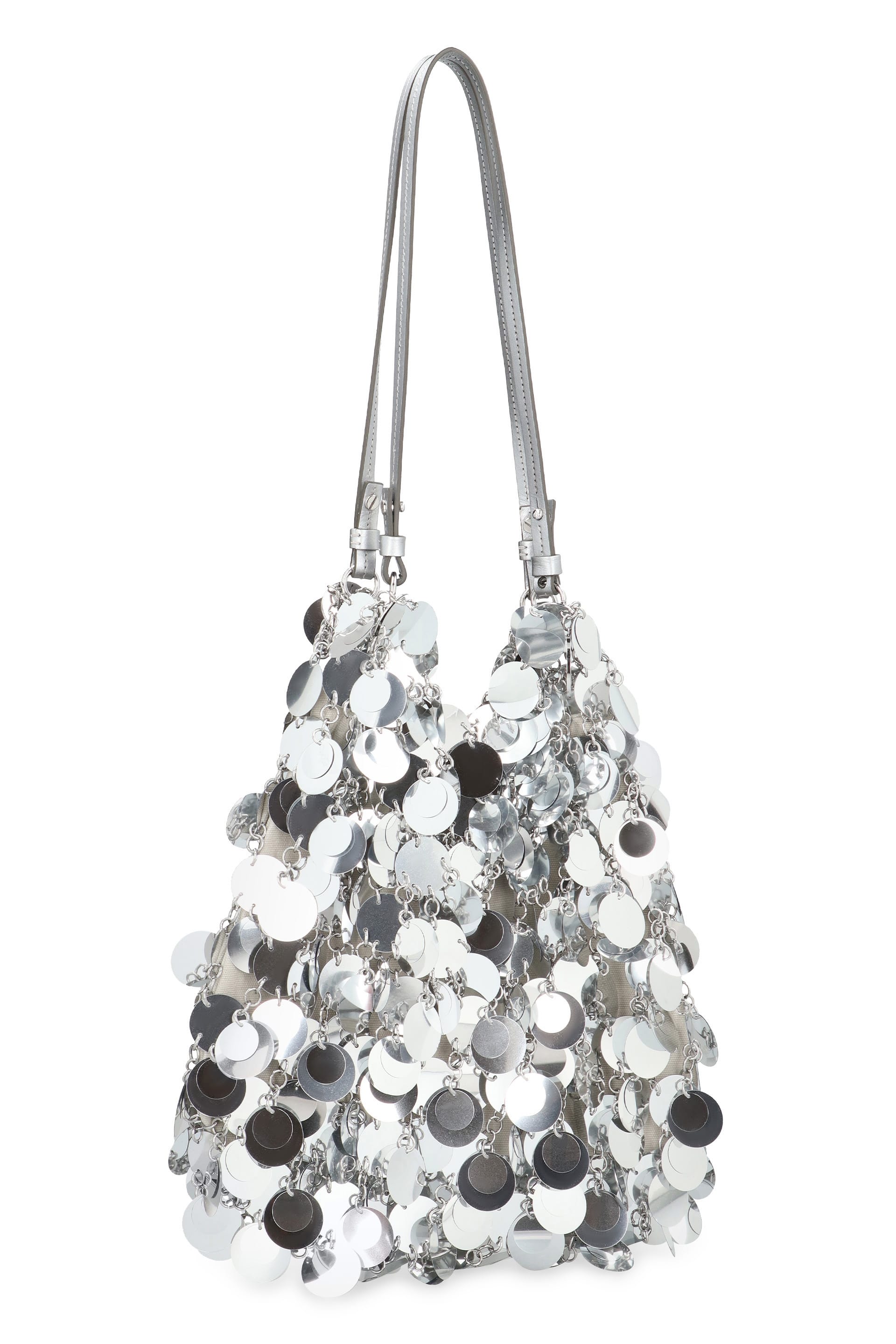 【関税込み】Purse - Rabanne - l - Silver silver sparkle discs Large bag | Rabanne