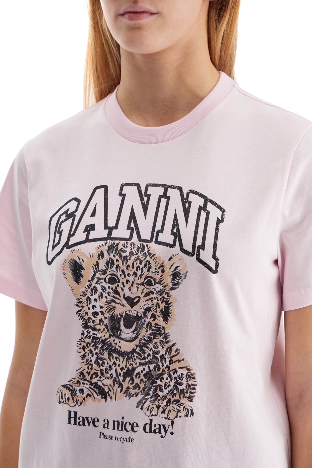 【関税&送料込】Ganni T-Shirt Leopardata Ganni Leopard Print T-shirt With | italist