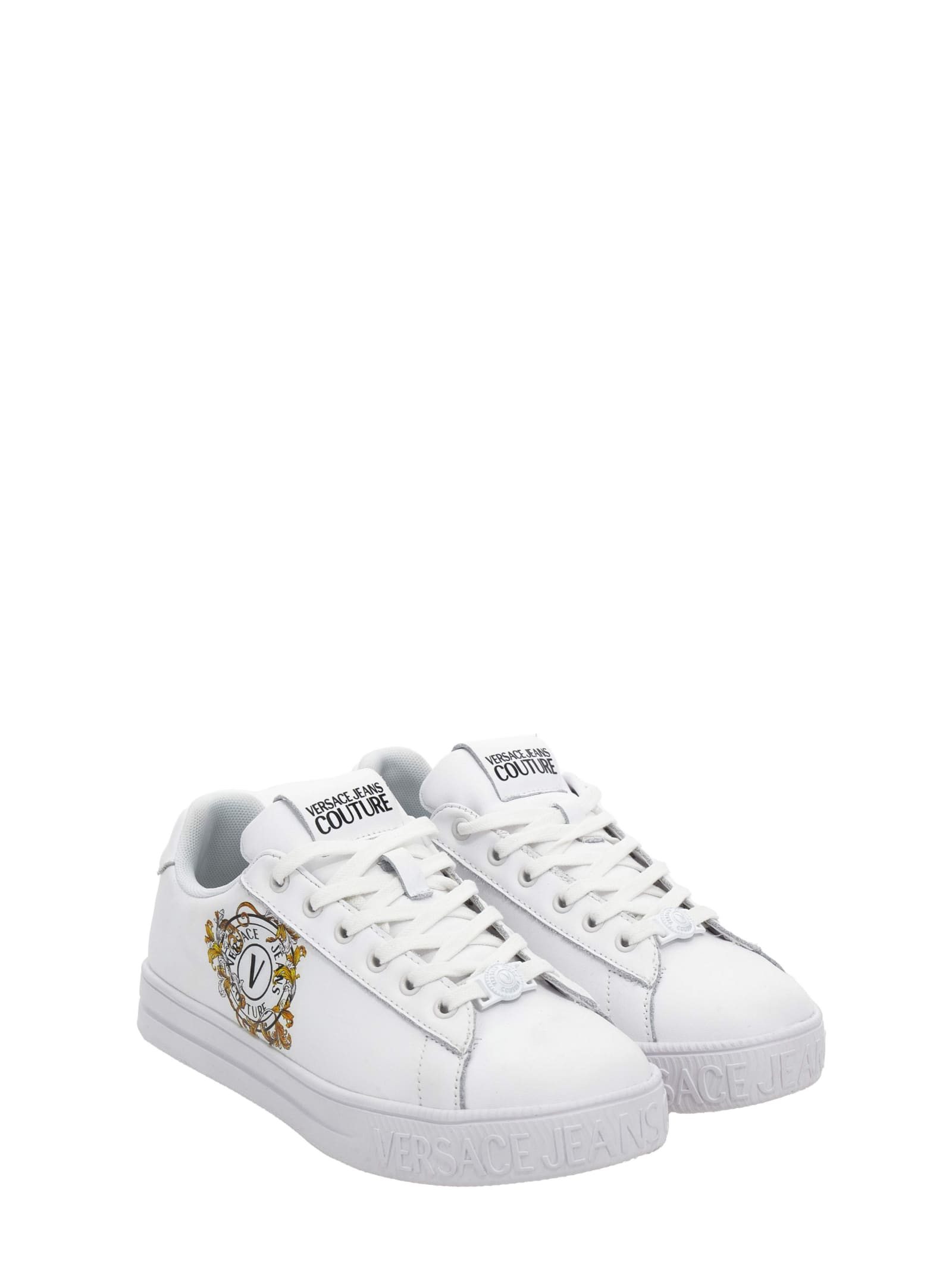 【関税込み】Versace Jeans Couture ホワイト Atom スニーカー Versace Jeans Coutureのホワイト Atom スニーカーがセール中