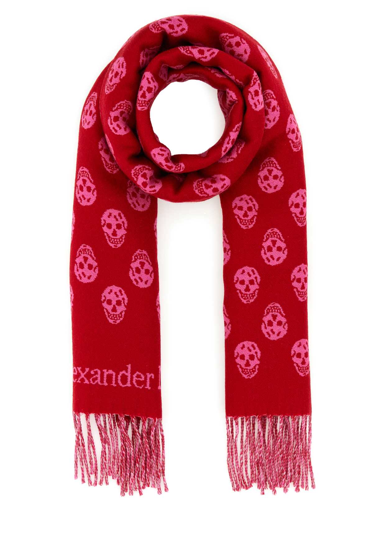 マフラー・ストール Alexander Mcqueen Embroidered Wool Reversible Scarf Alexander McQueen Embroidered Wool Reversible Scarf