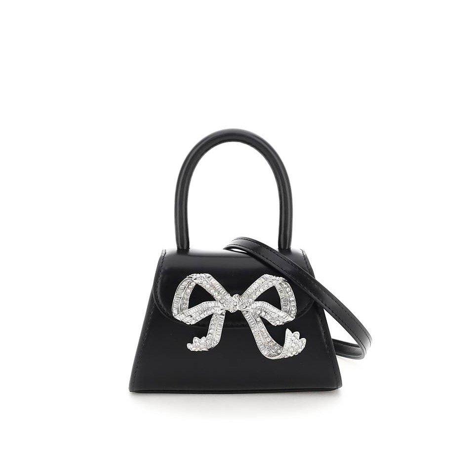イタリアンモダンプ-クレソフア self-portrait Bow Micro Top Handle Bag | italist