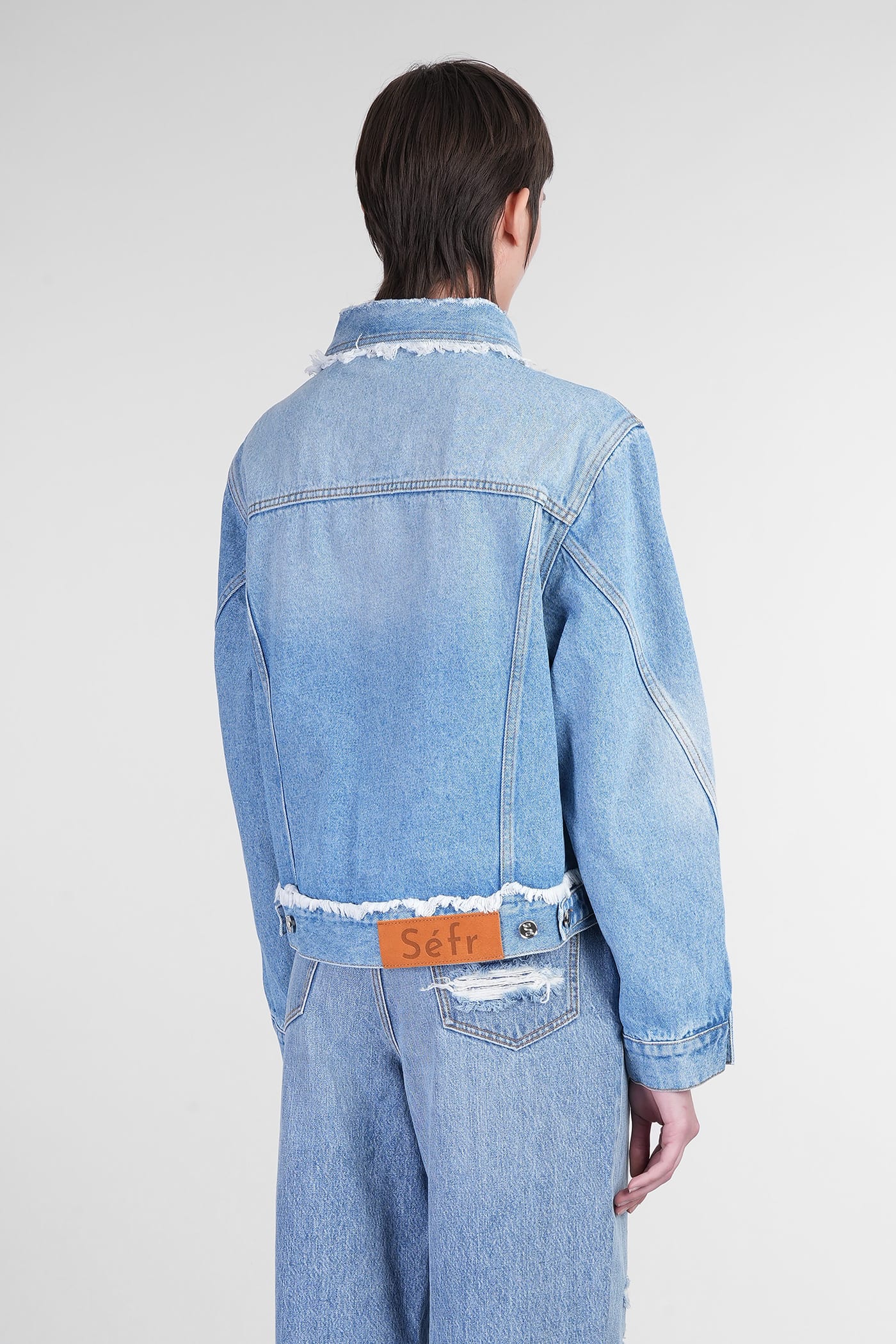 アウターその他 SEFR Women Outer 418495 WFW24SYDNEYFRA BLUE Séfr Sydney Denim Jackets In Blue Cotton | italist