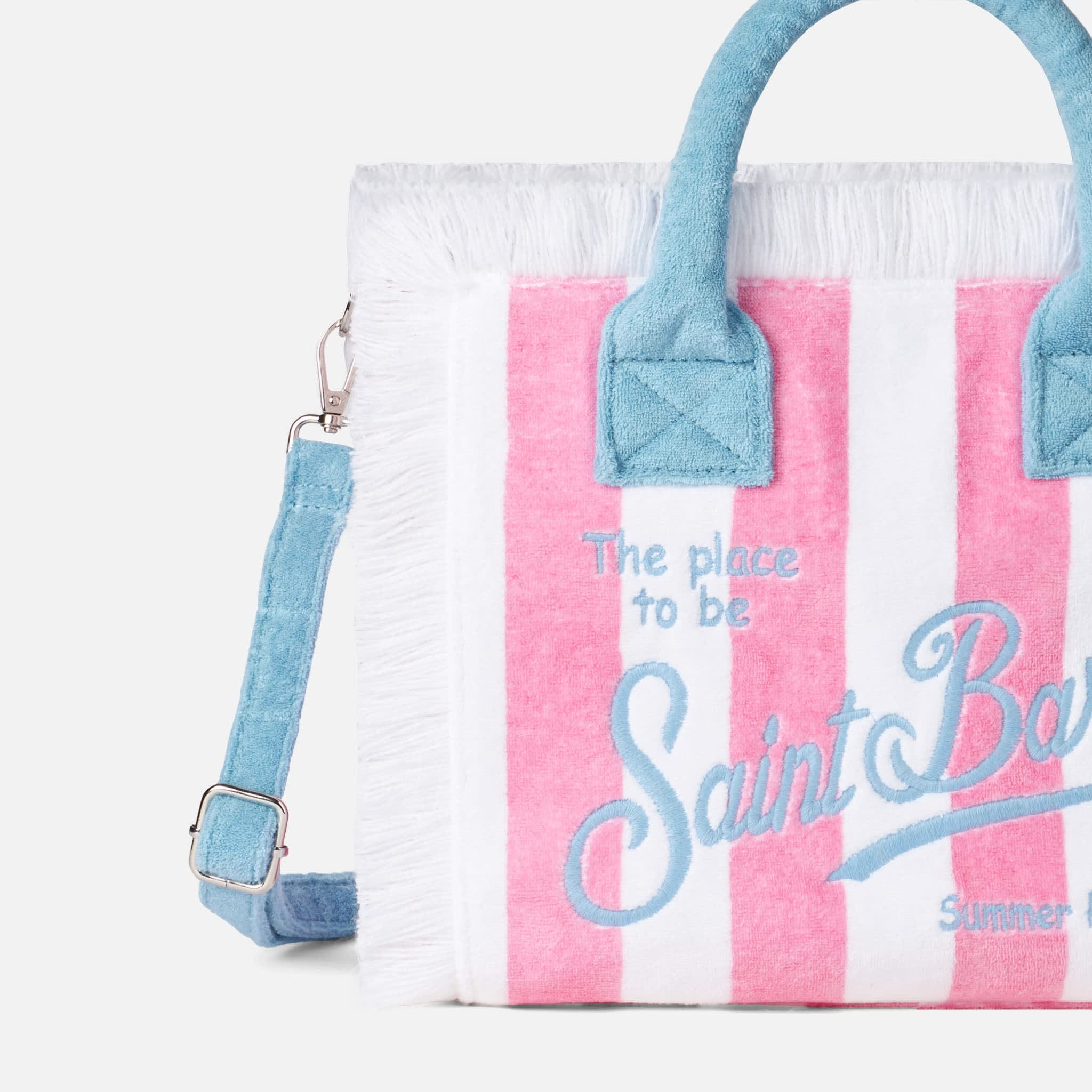 MC2 Saint Barth Colette Terry Handbag With White And Pink Stripes