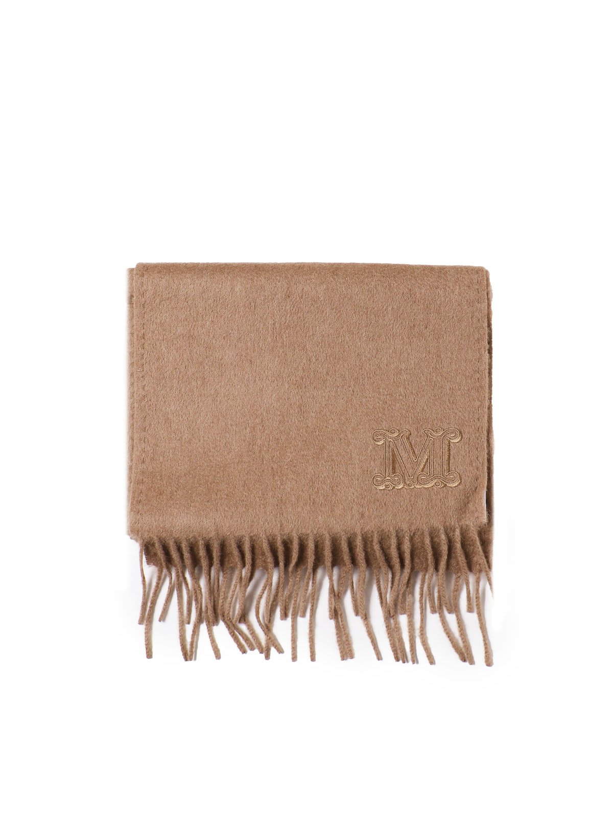Max Mara Logo Embroidered Fringed Scarf | italist