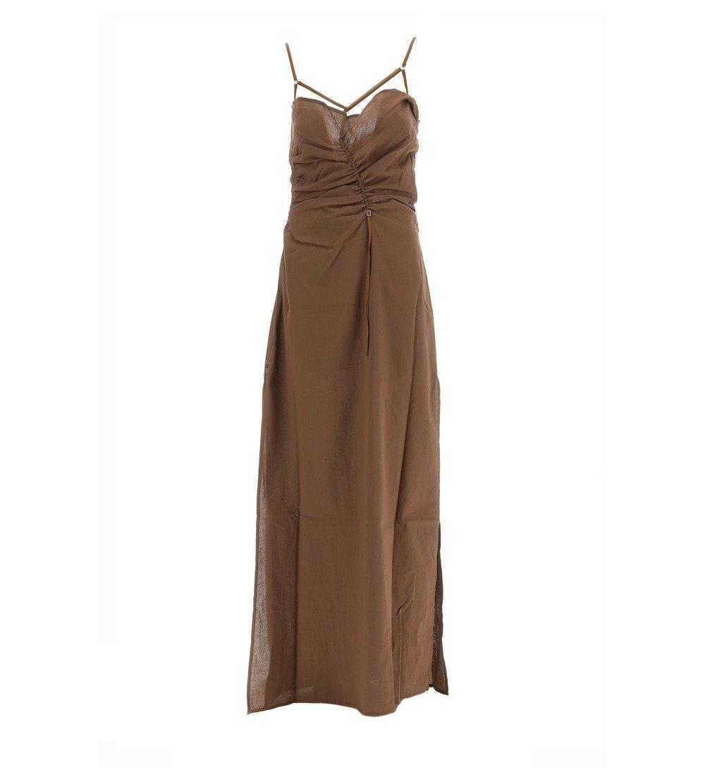 【送料&関税込】Jacquemus Ruched Slip Flared Dress Jacquemus Ruched Slip Flared Dress | italist