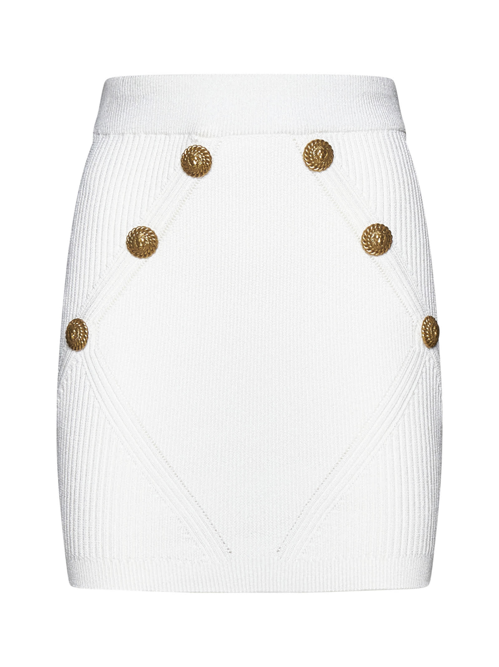 ミニスカート BALMAIN FW23 Knitted skirt with buttons (BF0LB194KF240FA) Balmain Mini Skirt Buttoned Knit | italist