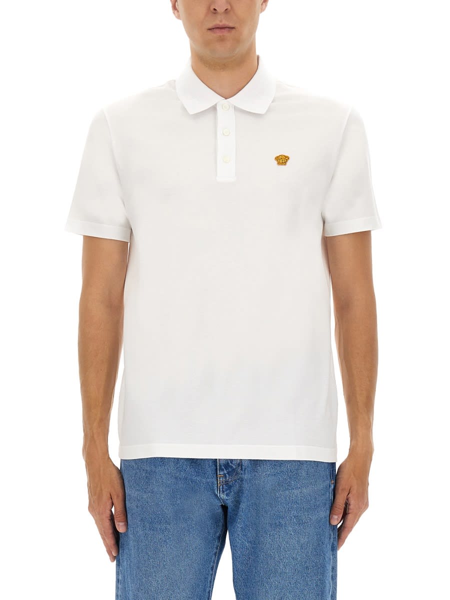Versace Piquet Polo Shirt With Embroidery | italist, ALWAYS