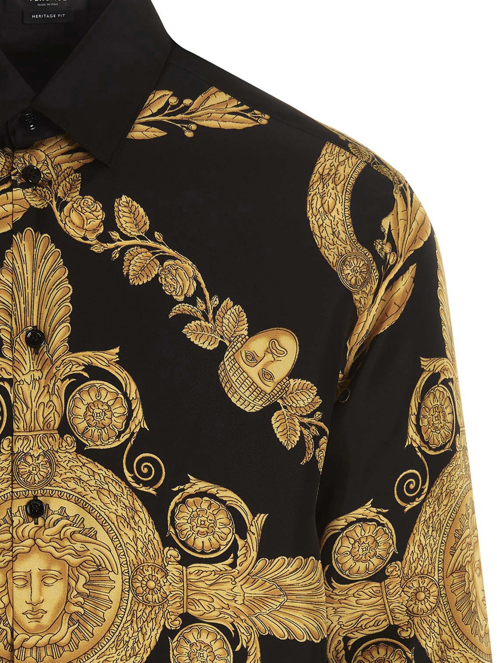 Formal Shirt Twill Silk Fabric With Baroque Heritage Print