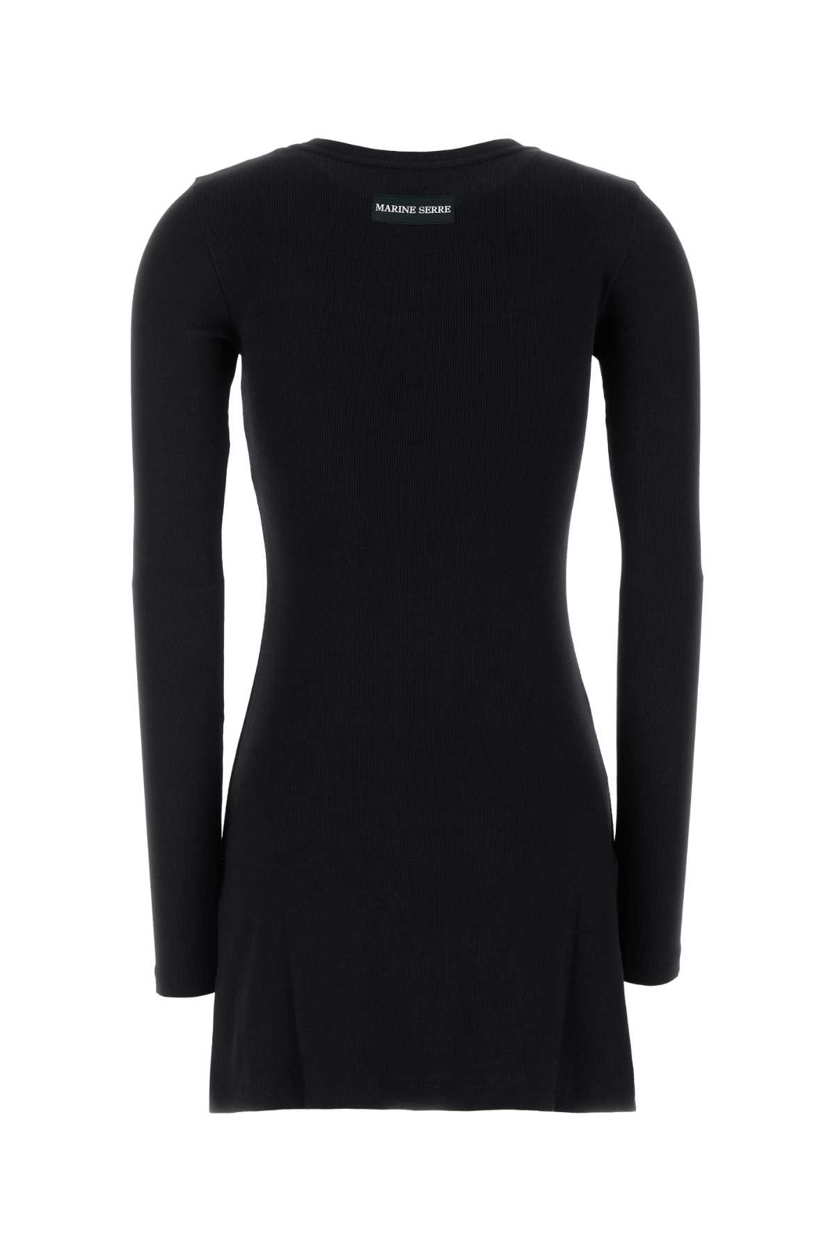 Marine Serre Black Stretch Cotton Mini Dress | italist