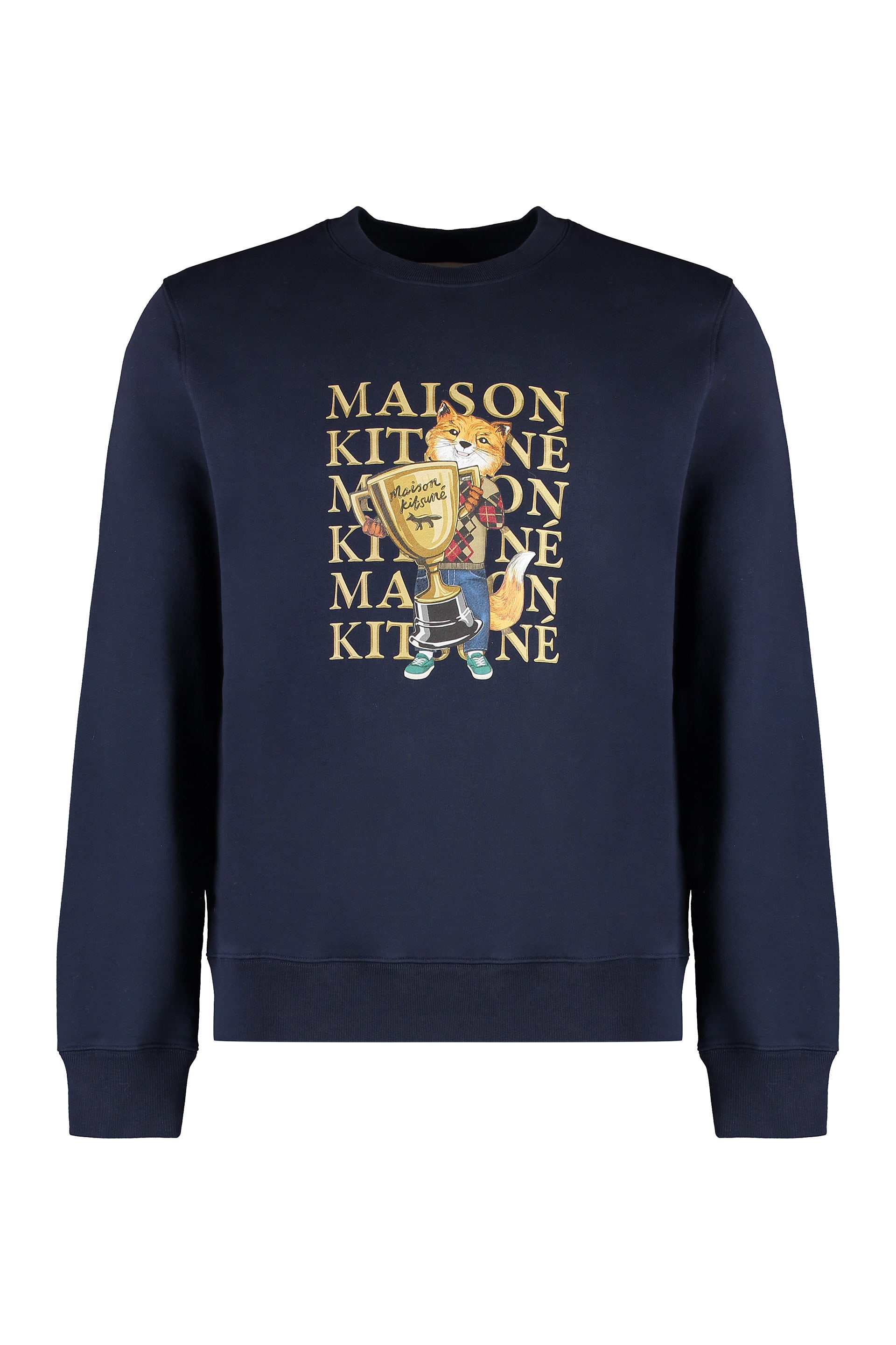 【送料&関税込】Maison KitsunAC Printed Cotton Sweatshirt Maison Kitsuné Printed Cotton Sweatshirt | italist