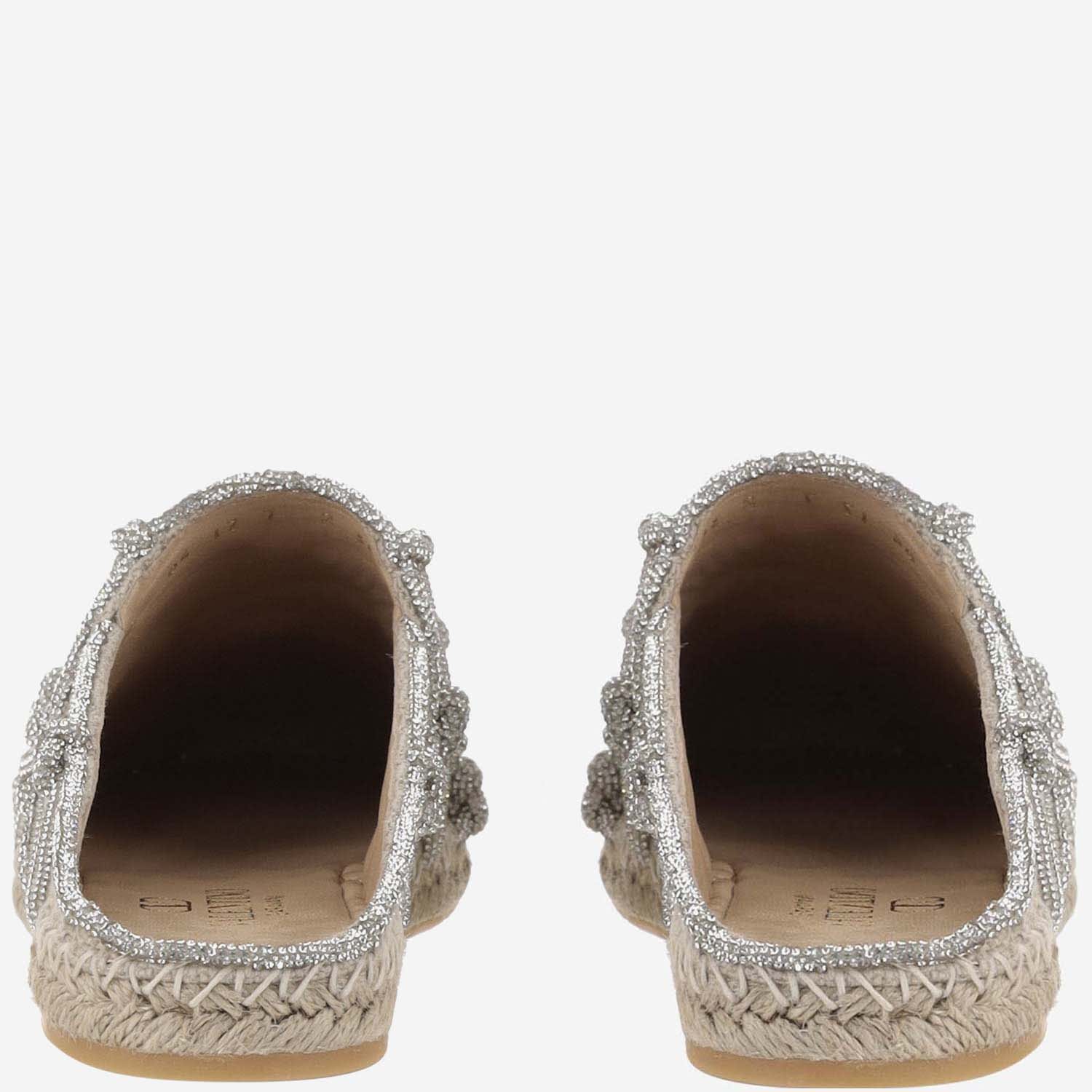 ガラヴァーニ リゾート リネンミュール クリスタルメッシュ 15MM Valentino Garavani Resort Linen Mules with Crystal Mesh 15MM