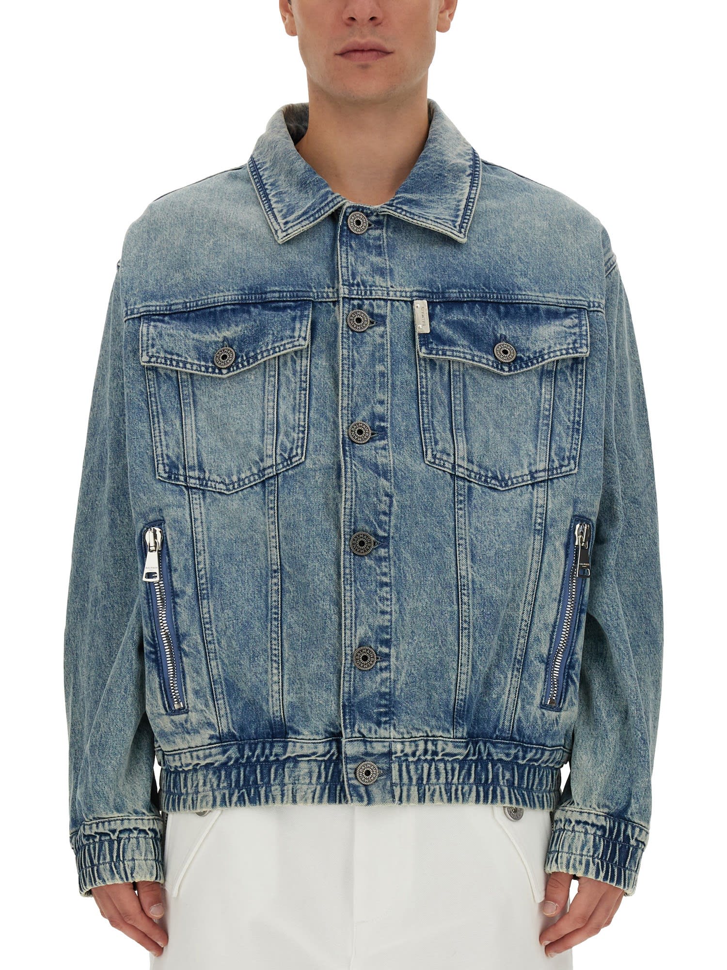 Balmain jean jacket best sale