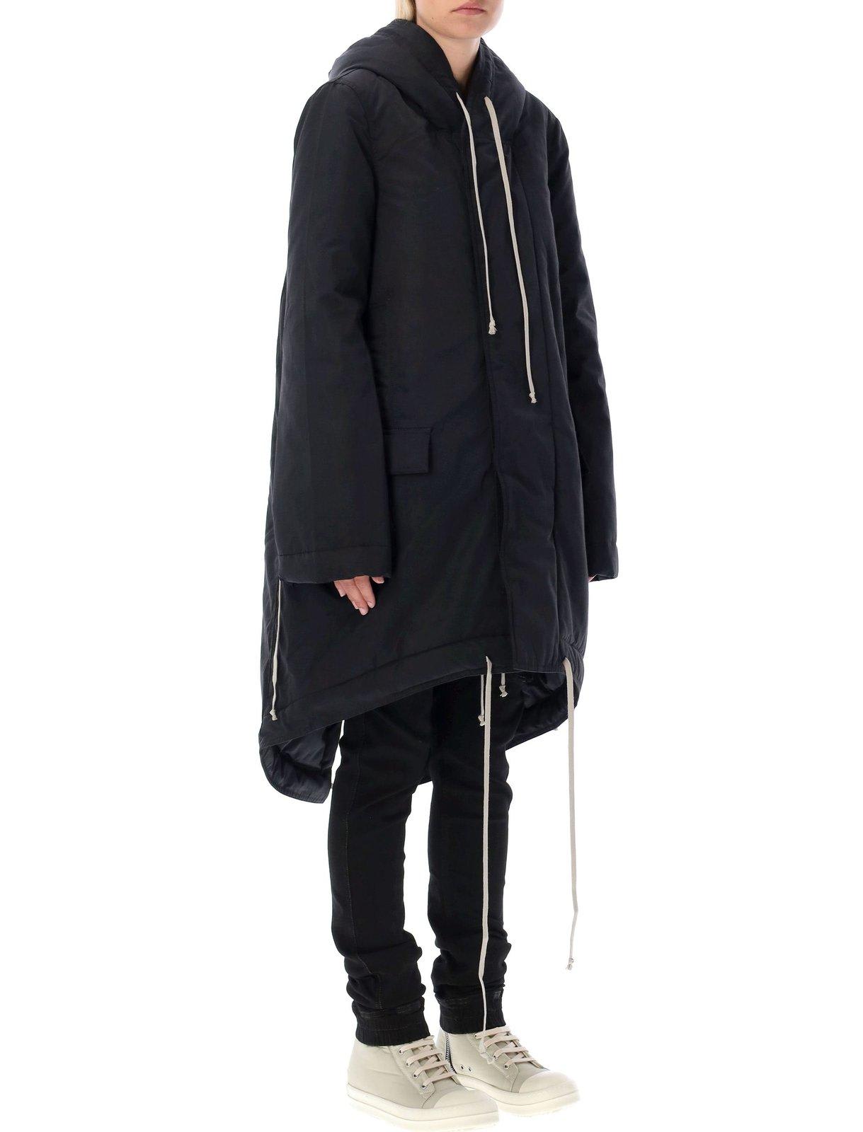 Fishtail-hem Hooded Parka