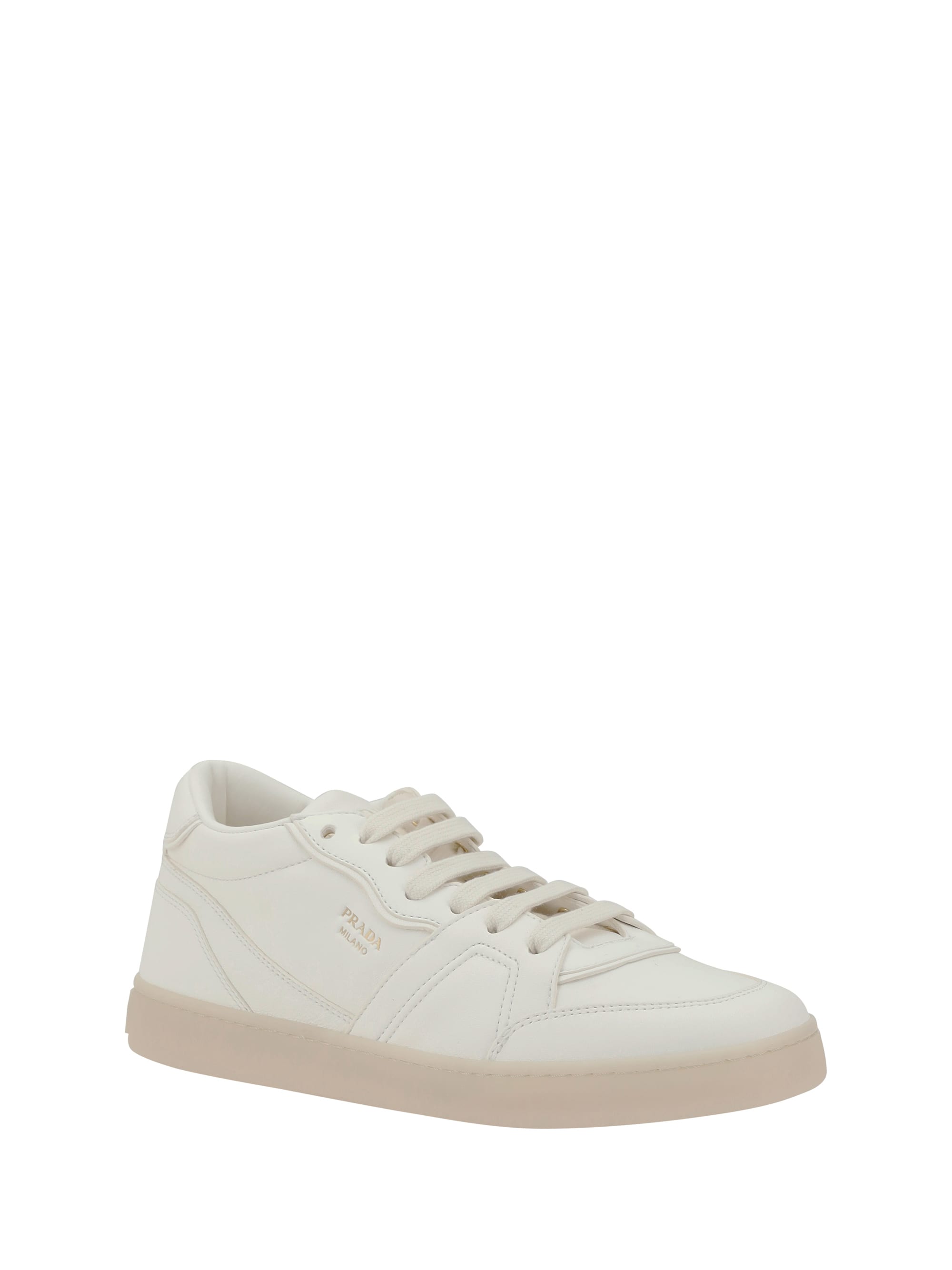 スニーカー PRADA | Leather sneakers 1E413N_013_F0304_F_025 Ivory Leather Sneakers | PRADA