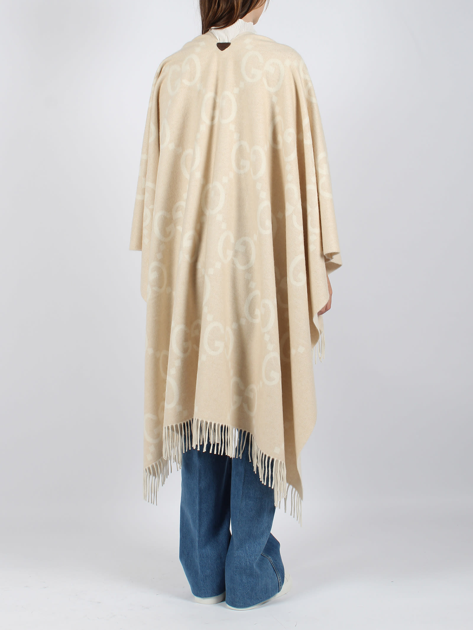 Gucci Reversible Jumbo Gg Cashmere Cape | italist