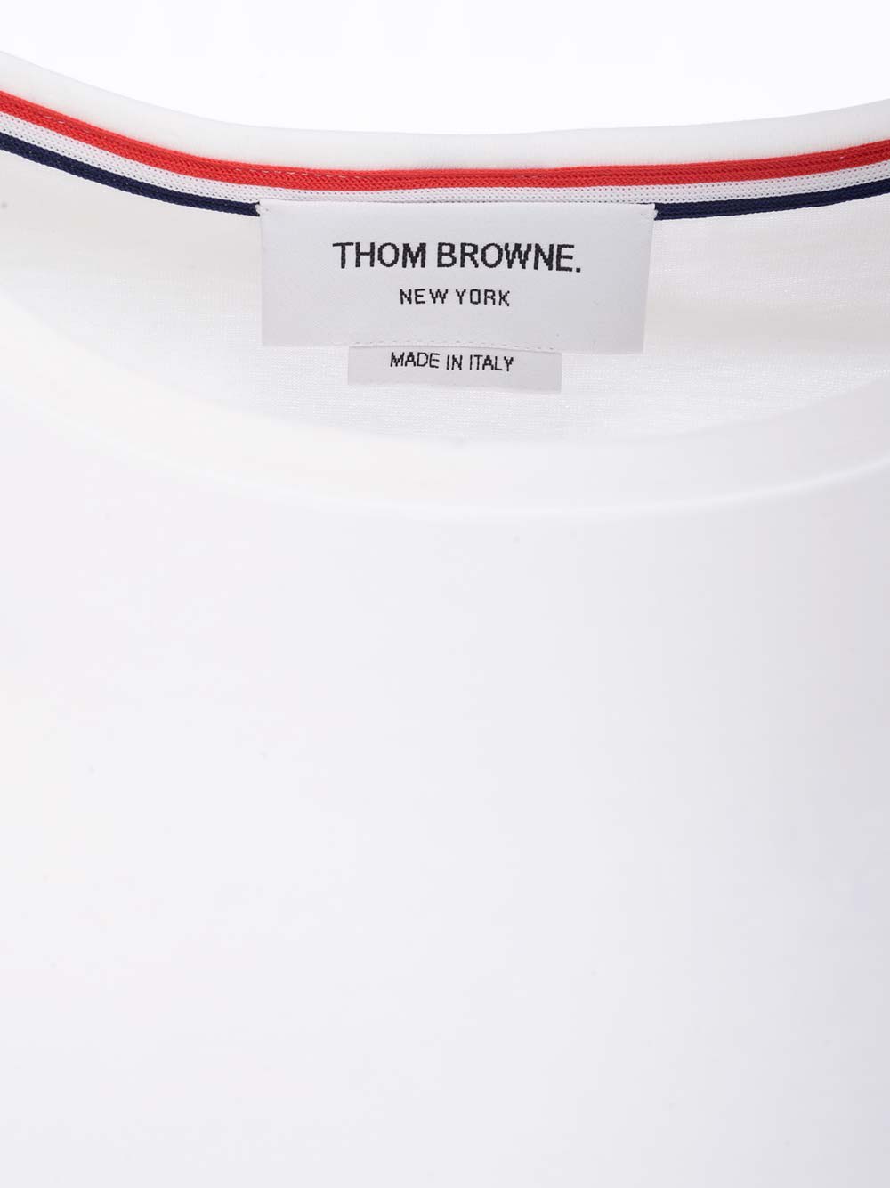 Tシャツ・カットソー THOM BROWNE 'Rwb' T-shirt White MJS252AJ0138 Thom Browne RWB-stripe Cotton T-shirt | White | FARFETCH