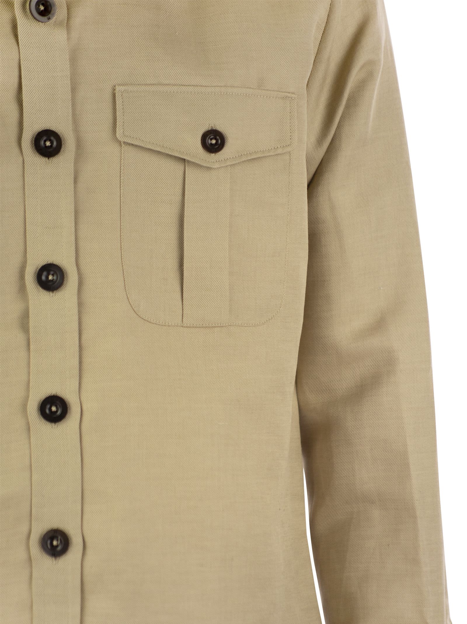 Tシャツ・カットソー PT TORINO MAN SAFARI SHIRT REGULAR FIT Pt Torino Safari shirt - Cream - Men | TL6SSY020CPTFT400015