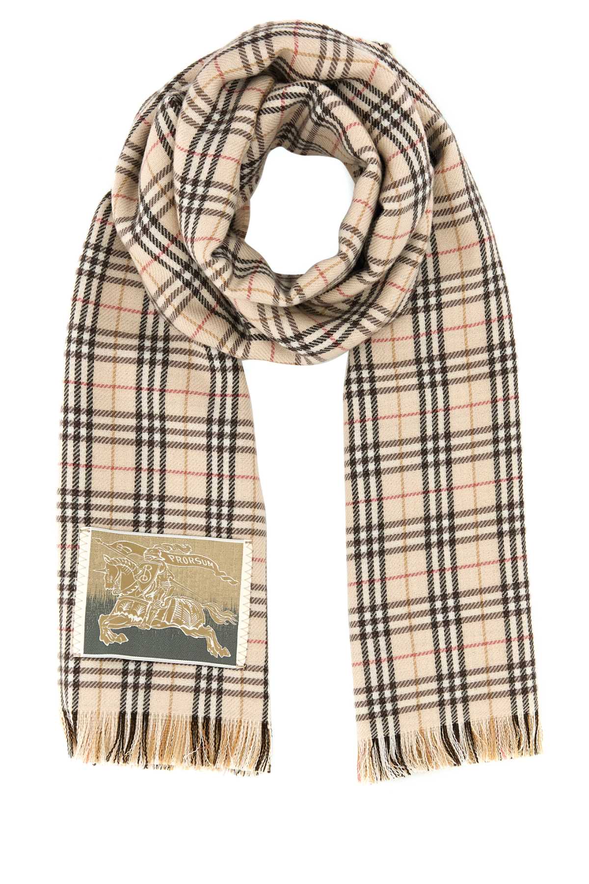 【送料&関税込】Burberry Embroidered Wool Blend Scarf - Unis BURBERRY Fringed checked wool and silk-blend scarf | NET-A