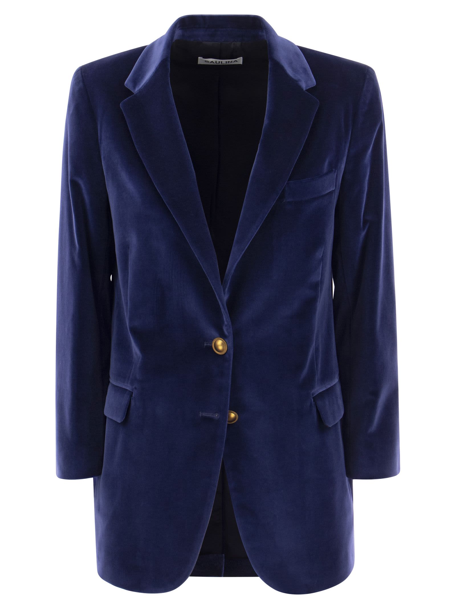 ジャケット SAULINA ANTONIA - Single-breasted velvet jacket (SAA016 2) Saulina Milano Antonia - Single-breasted Velvet Jacket