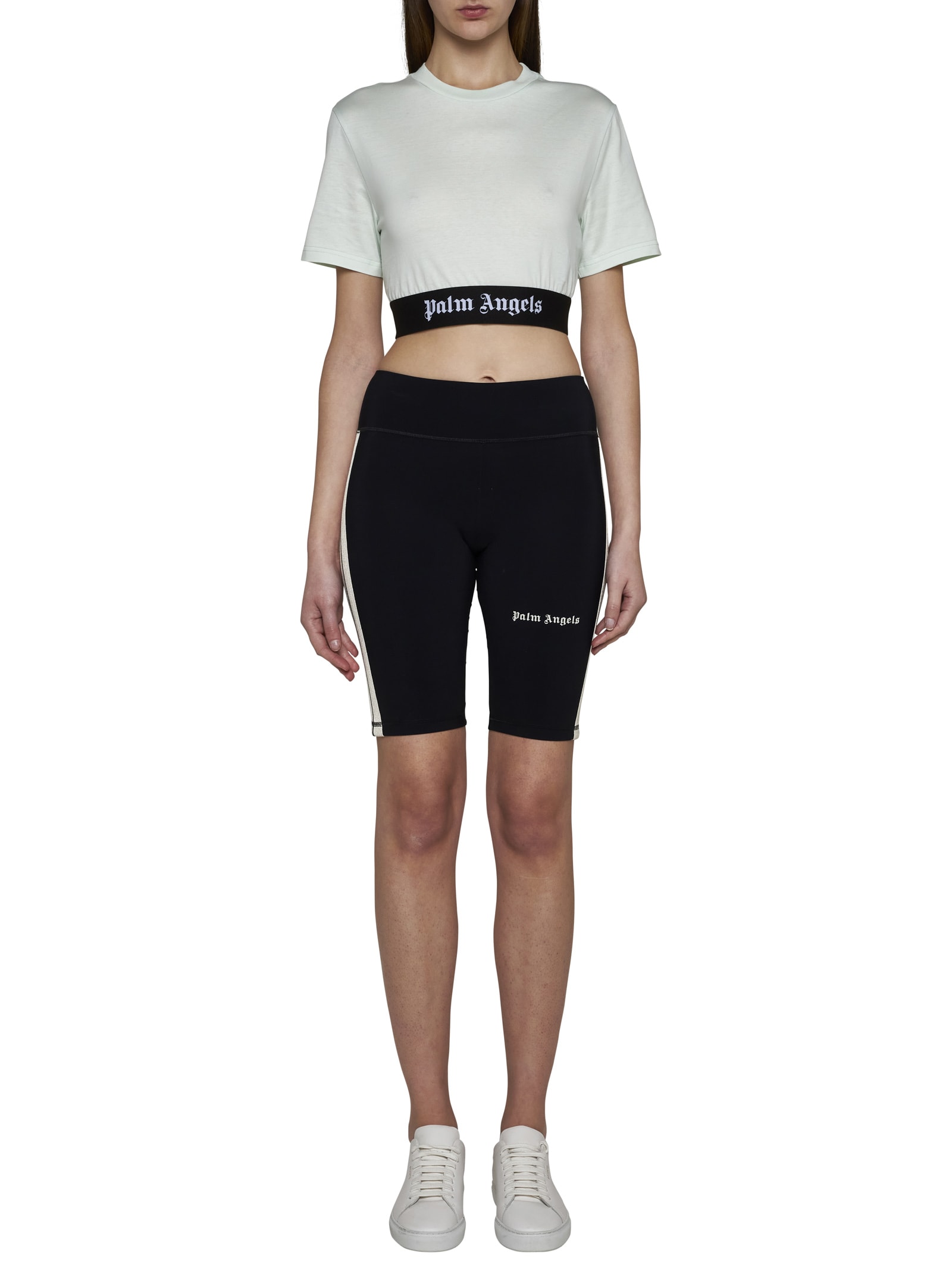 Palm Angels Logo Tape Crop T-shirt | italist