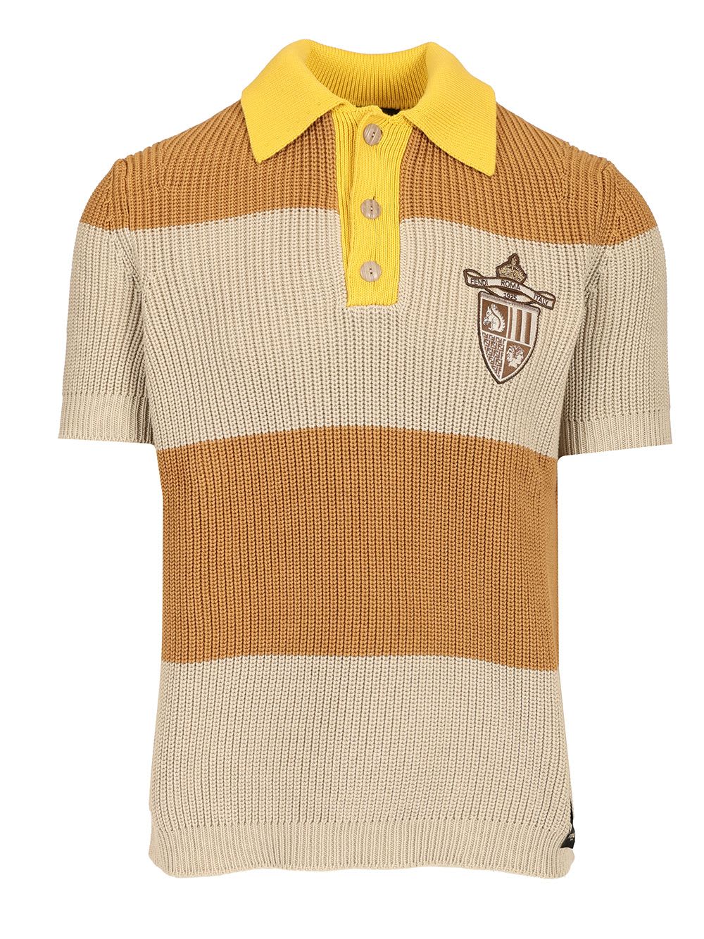 Tシャツ・カットソー FENDI SS25 FF COTTON KNIT POLO SHIRT (FZC410 AUW0F0B9Y) Junior Knit Polo Shirt Multicolor | Fendi